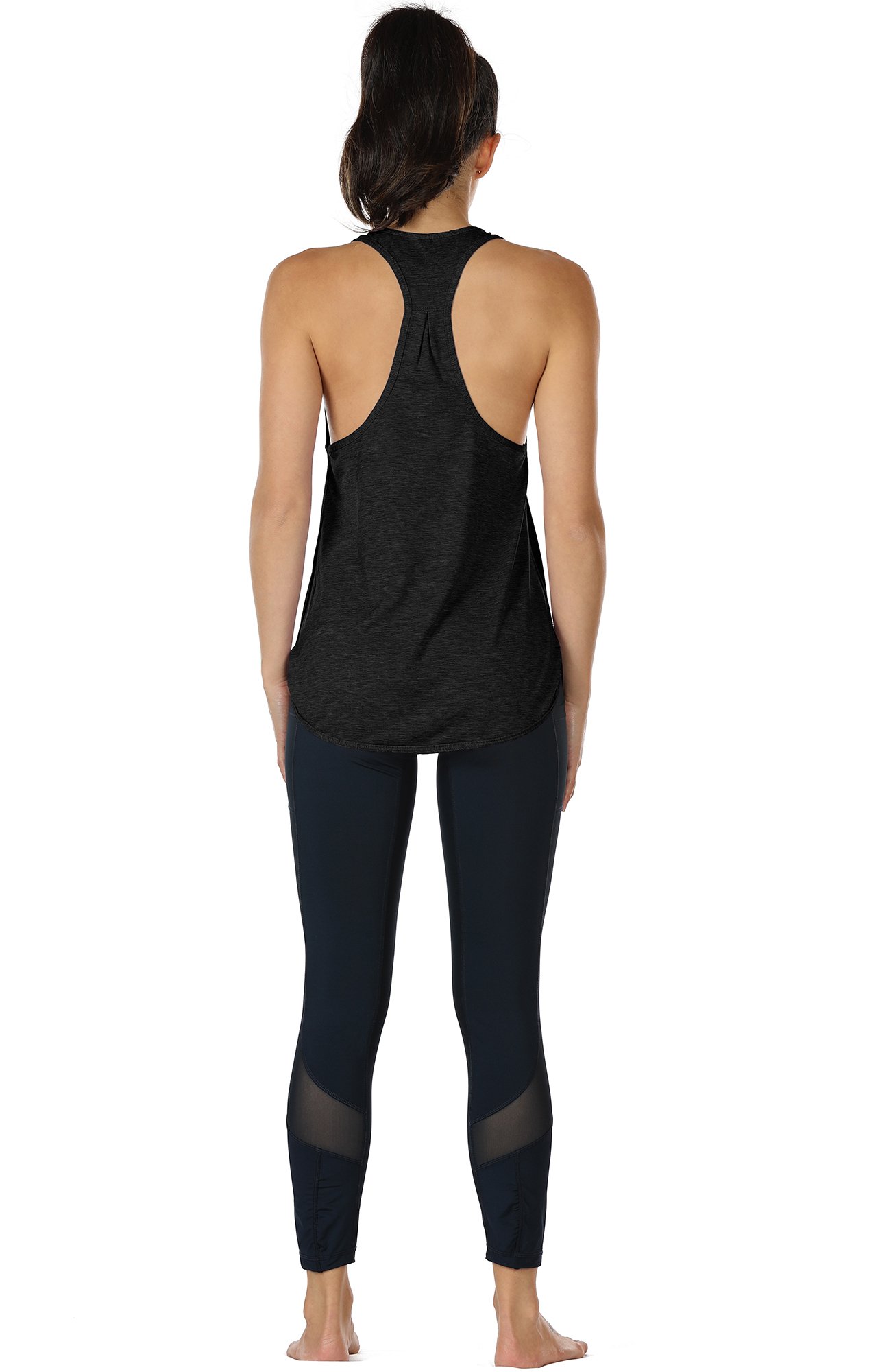 icyzone Camiseta sin Mangas de Fitness para Mujer Racerback Chaleco Deportivo