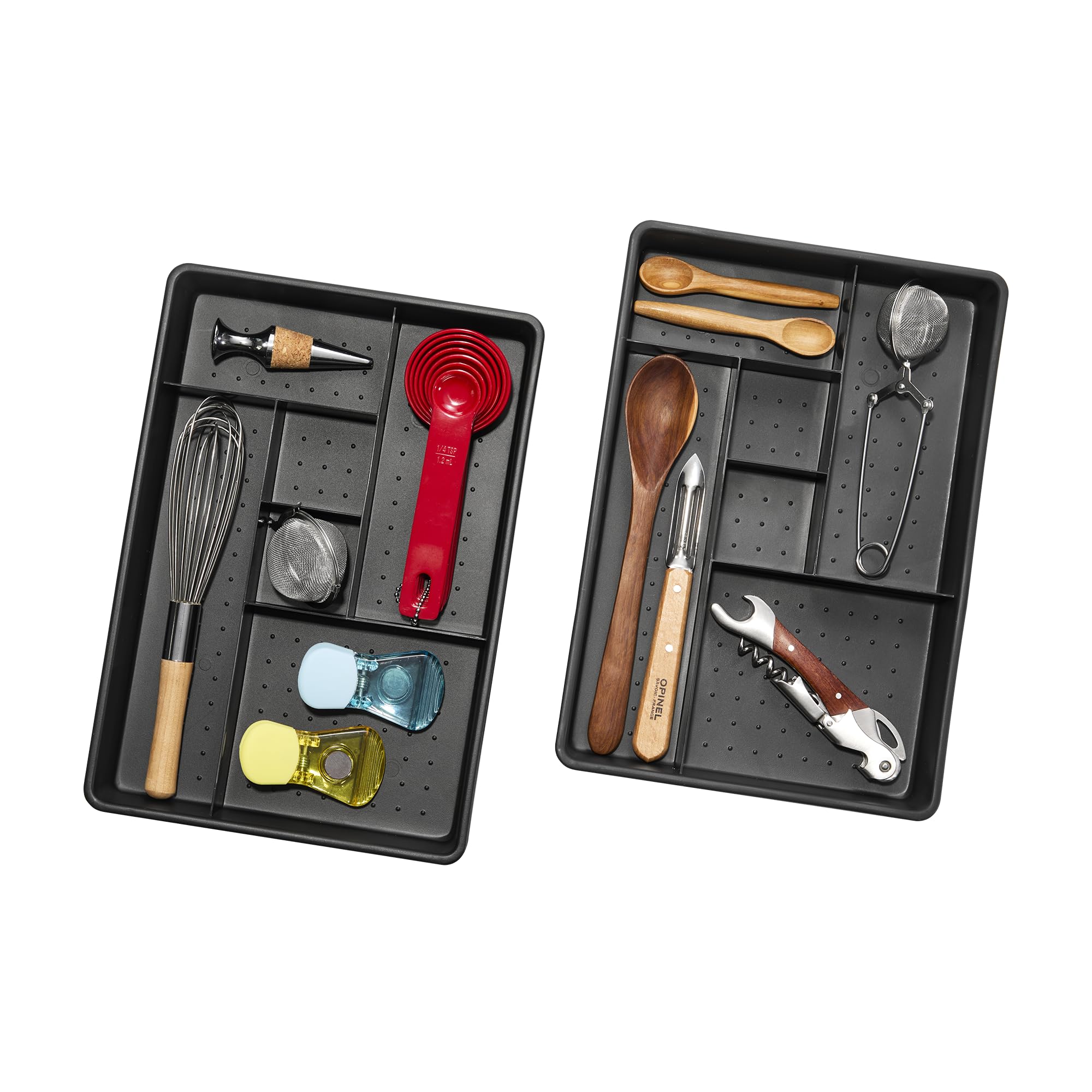 madesmart Drawer, 12, Multi-Purpose Home Organization, PremiumGranite, 6-Compartment Set