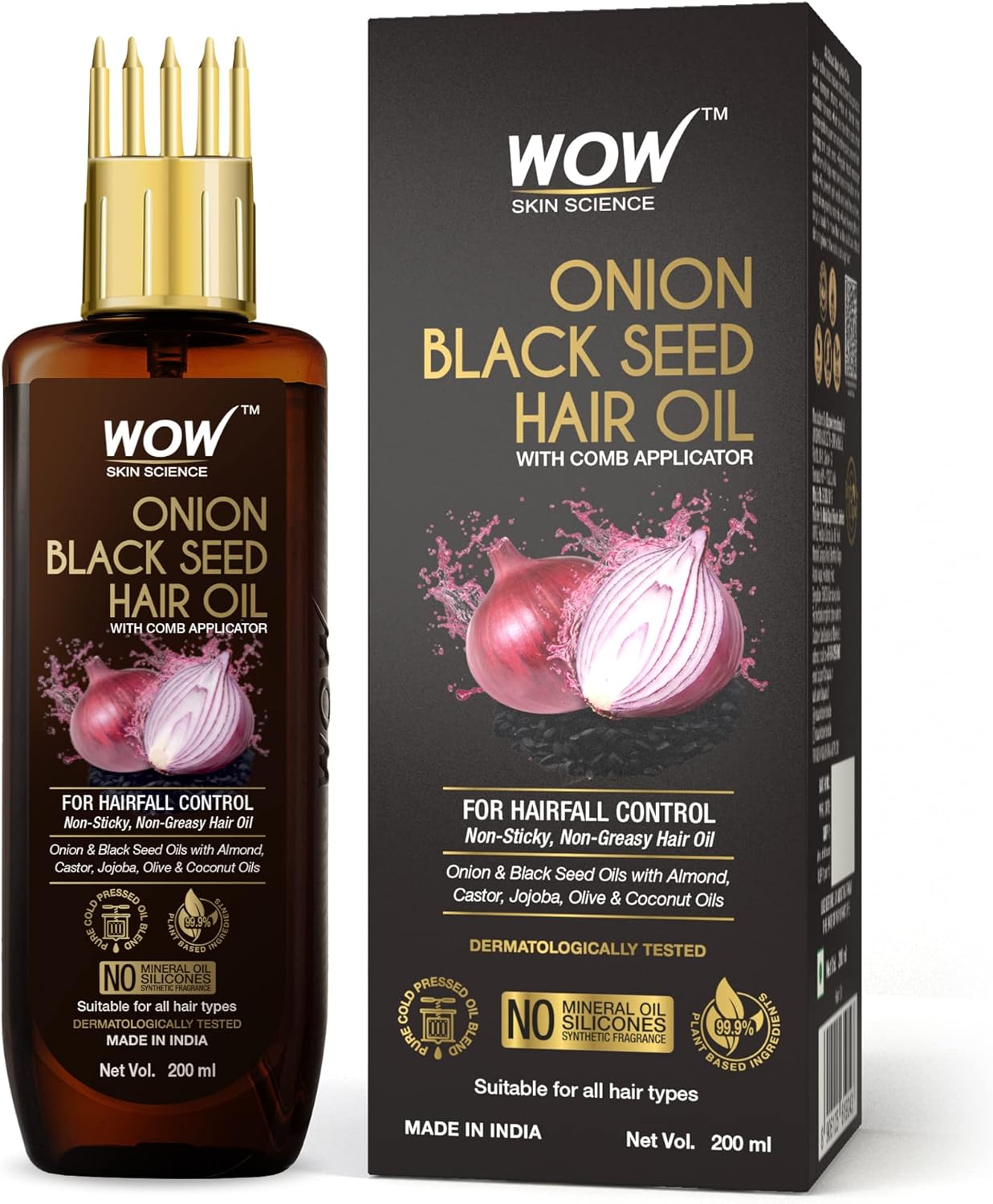 WOW Skin Science Onion Hair Oil for Hair Growth and Hair Fall Control