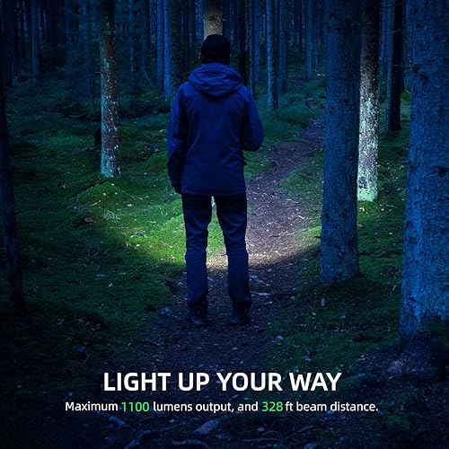 Miniatura 3 de APLOS L01 Mini linterna EDC recargable de 1100 lúmenes, base magnética y clip, linterna de bolsillo brillante para exteriores, emergencias,