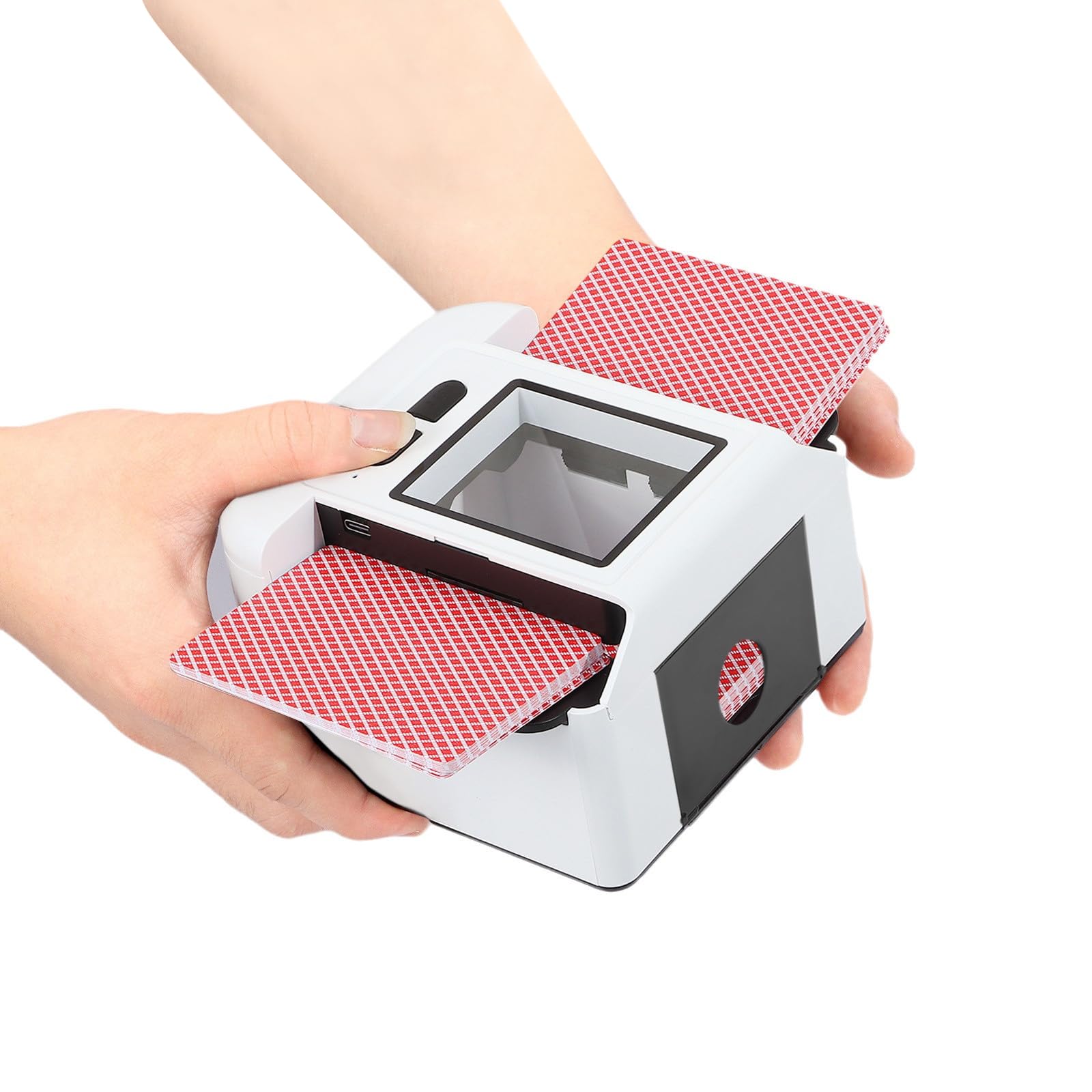 Mélangeur de Cartes Automatique, Rechargeable 2000mAh, Mode Auto et Manuel | Mélangeur de Carte Faible Bruit pour Jeux de Cartes UNO, Poker, Belote, Pinochle, Cassino, Texas Hold'em, Blackjack
