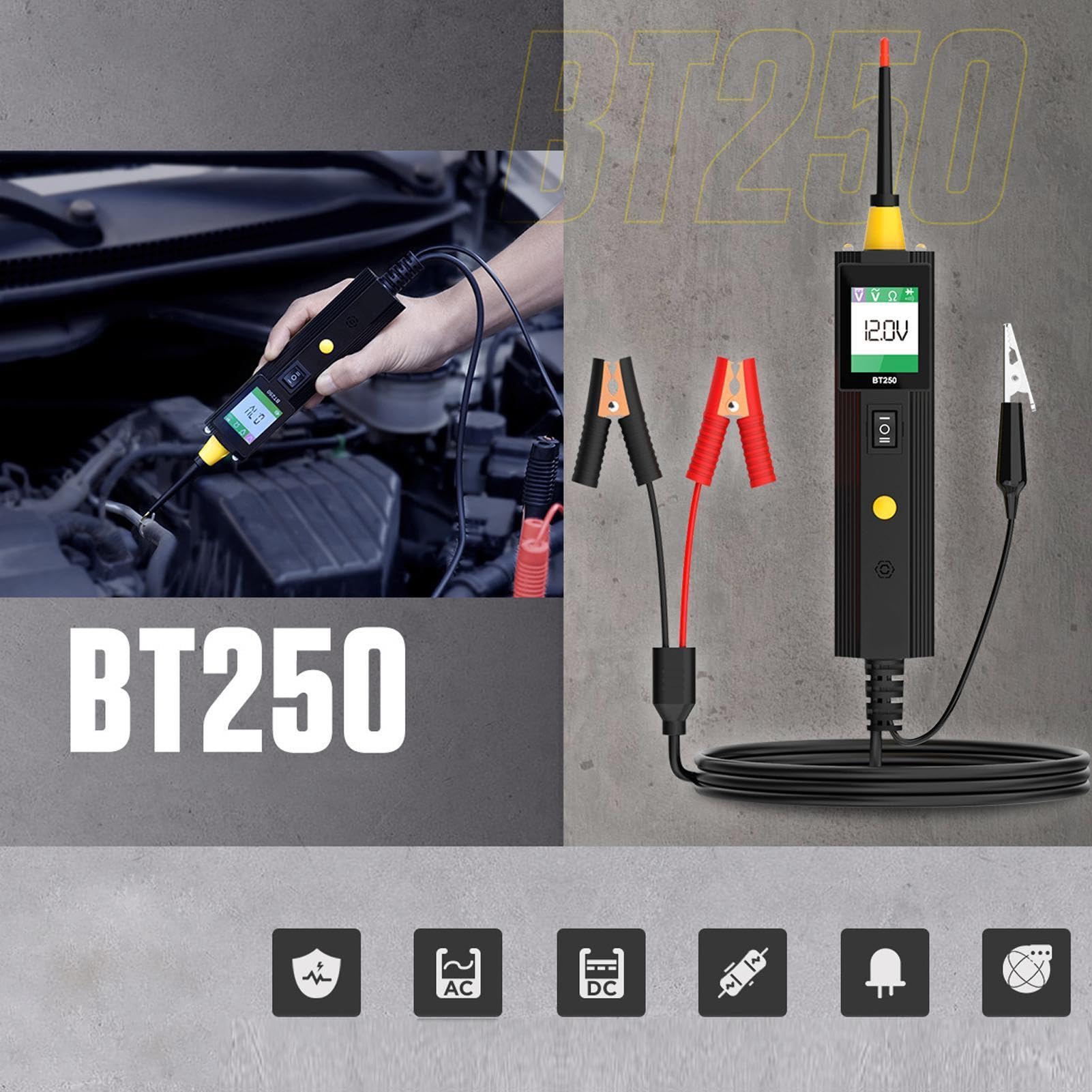 Detector de pantalla LCD multifunción eléctrico para coche | Auto Cortocircuito Y Puntero de Prueba de Interrupción Para Fusible Bajo Voltaje SUV Autocaravana Vehículo Sedán Remolque