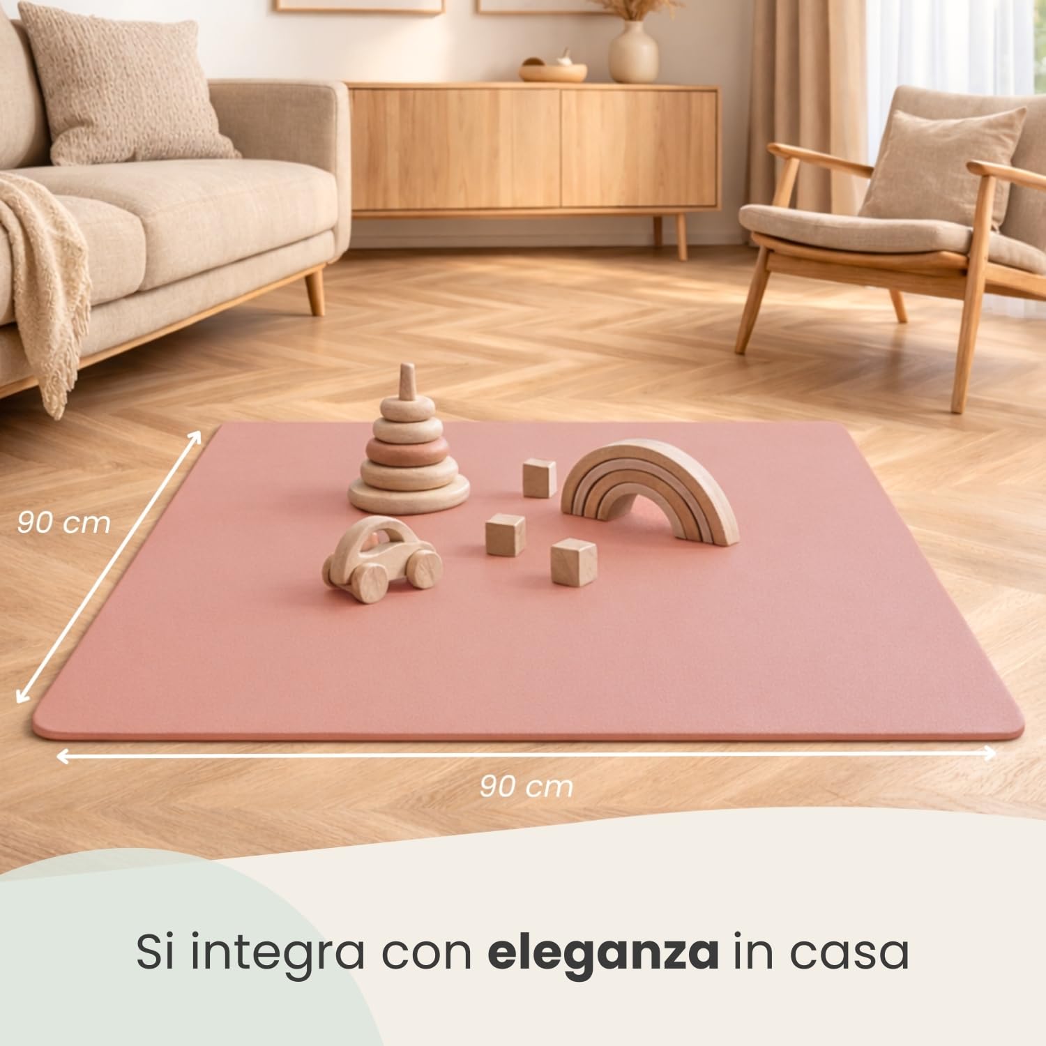 LittleTom 9 Pezzi Tappeto Puzzle per Bambini - Certificato TÜV - Piastrelle EVA con Bordi 30x30 cm - Pavimento Morbido e Antiscivolo - Superficie Puzzle Protettiva per la Cameretta e Gioco a Terra
