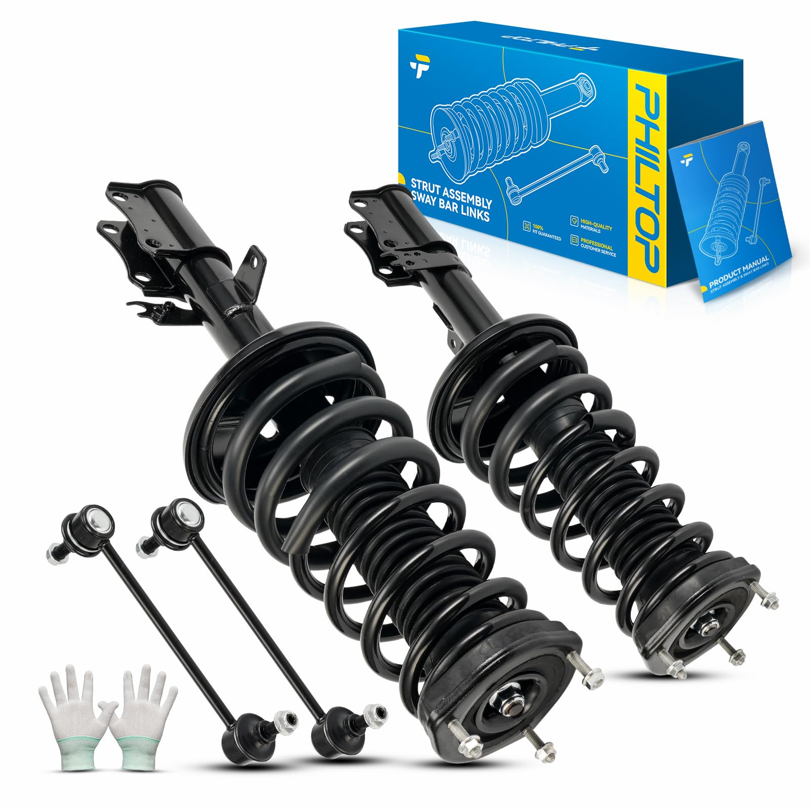 Photo 1 of ?PHILTOP Rear Shock Absorbers Sway Bar Links kits Fit for Hyundai Santa Fe 2007-2012 Kia Sorento 2011-2013 Hyundai Veracruz 2007-2012, Quick Fit Suspension Replacement? 344500 * 2 K750279,4 pcs