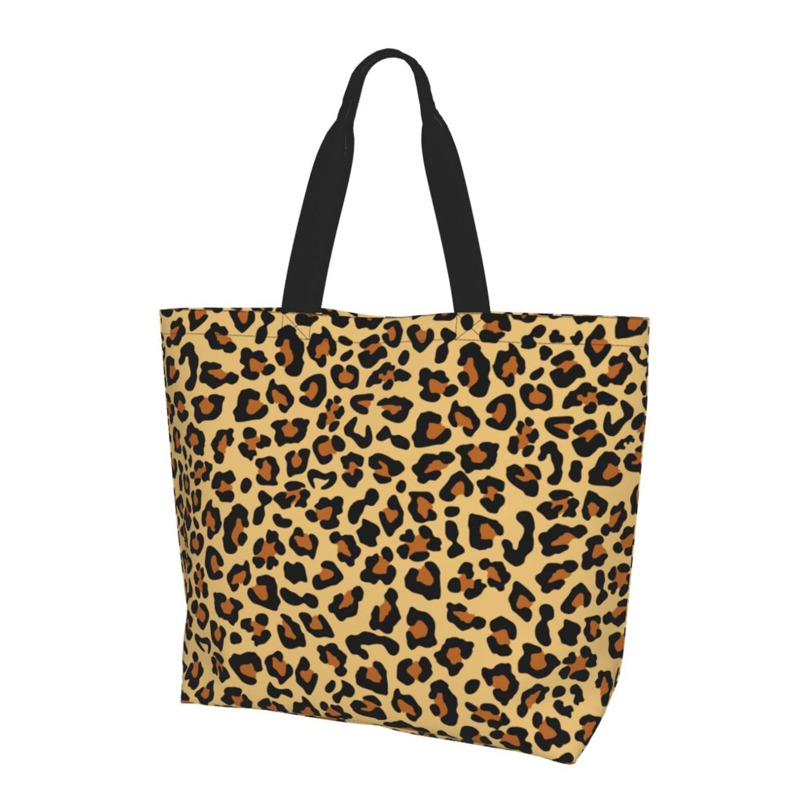 IMPCOKRU Large Tote Bag for Women Reuseable Handbag,Camouflage Leopard Shoulder Bag,Double Sided Priting Grocery Bag Foldable for Shopping Travel Activity