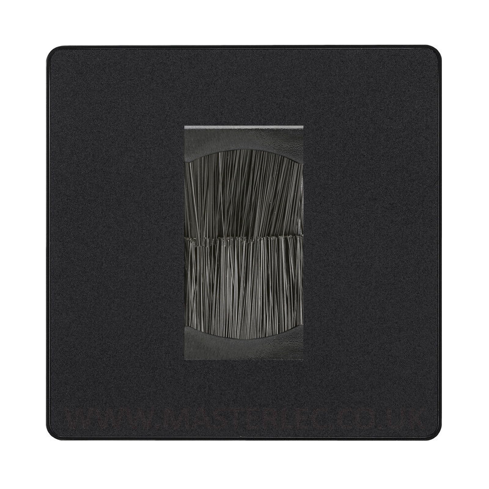 BG Evolve Matt Black Single 1 Gang Brush Cable Entry Wall Plate Black Insert Square