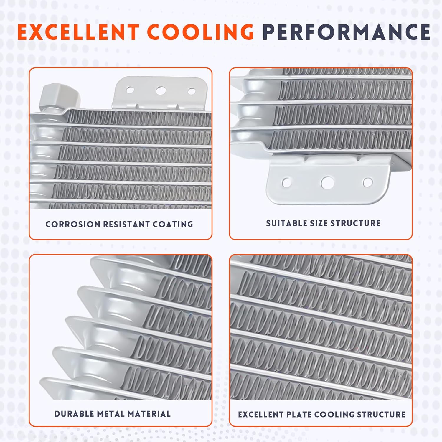 40k Transmission Oil Cooler Kit Compatible with Heavy Duty 40,000 GVW Max Low Pressure Drop Trans Cooler with Mounting Hardware,Towing Applications and Advanced Cooling Protection #LPD47391 (Silver)