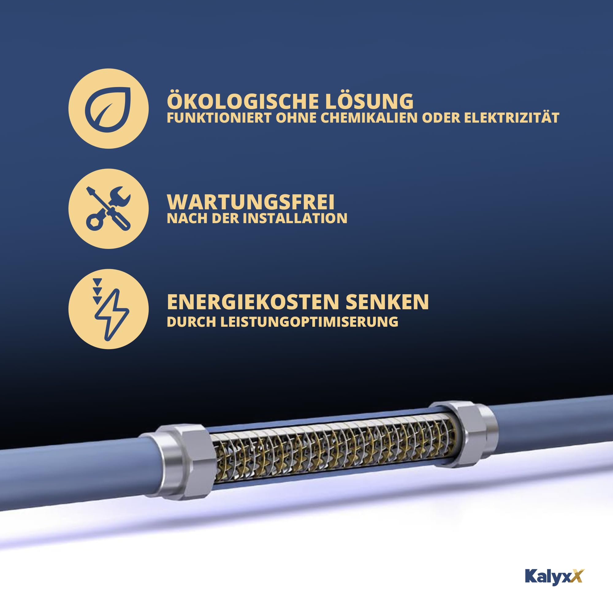 Tecnologías Acuáticas Suizas | Descalcificador De Agua Innovador, Antical Y Antibacteriano Ips Kalyxx Blueline G 3/4" Hembra Ipskxbg34 | Reducción De La Cal | Instalación Rápida | Sin Mantenimiento