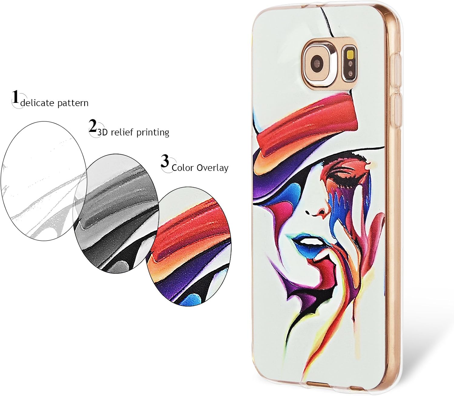 SWEES Phone Case Compatible Samsung Galaxy S6 (2015 Released),Slim Thin Soft Silicone Gel TPU Case Special 3D Relief Printing Pattern Design Scratch Resistant Full Protective Back Cover, Love Tree