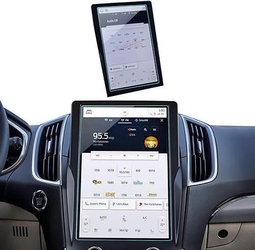 LANTU Protector de pantalla de coche para Ford Edge 2024 2025 2023 2022 2021 (SESELST-LineTitanioST) Accesorios Protector de pantalla de vidrio