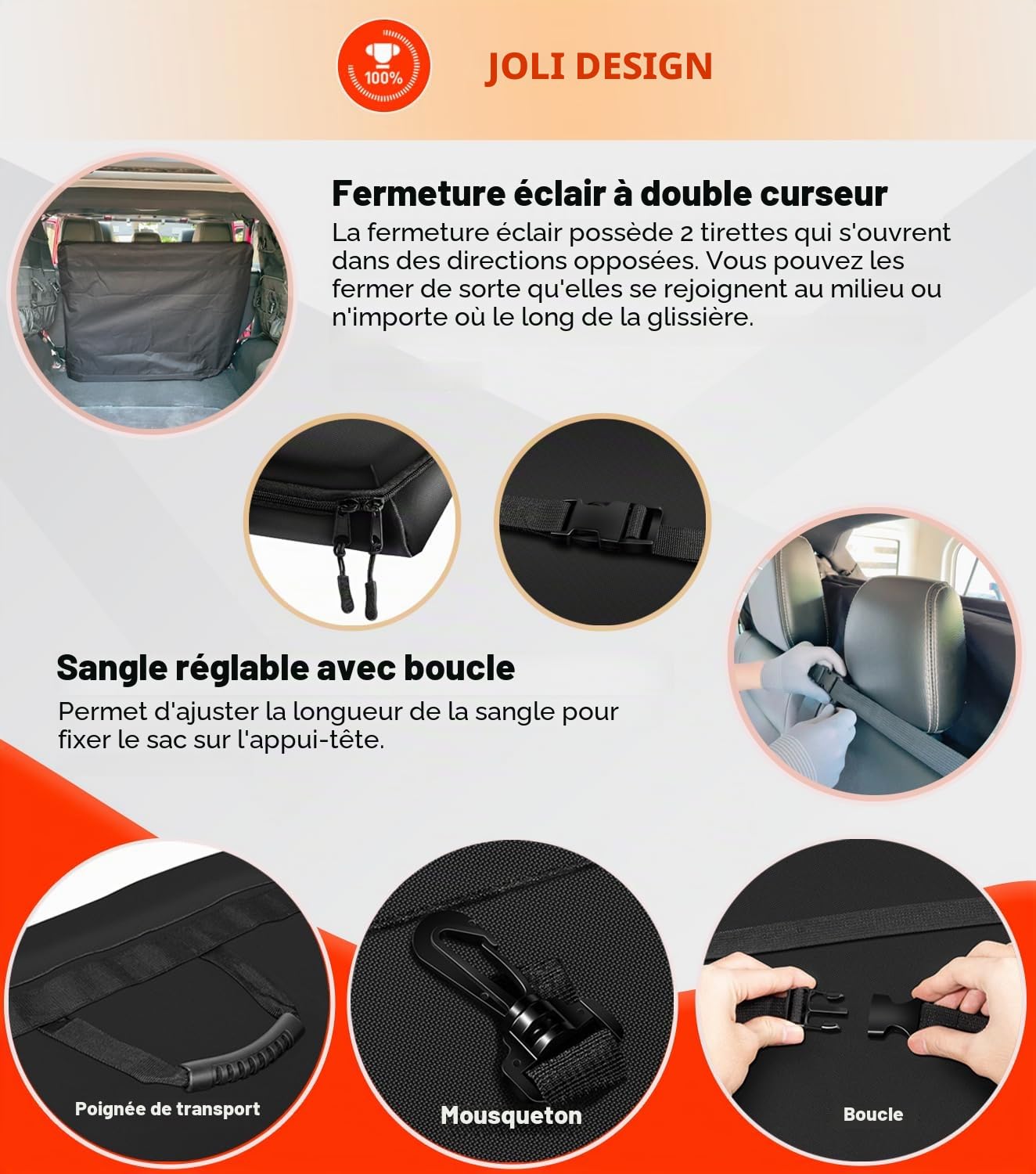 Camoo Freedom Panel Sac de rangement rigide avec poignée compatible avec Jeep Wrangler JK JKU JL JLU Sports Sahara Freedom Rubicon Unlimited Gladiator 2 portes et 4 portes et Gladiator JT 2020-2022