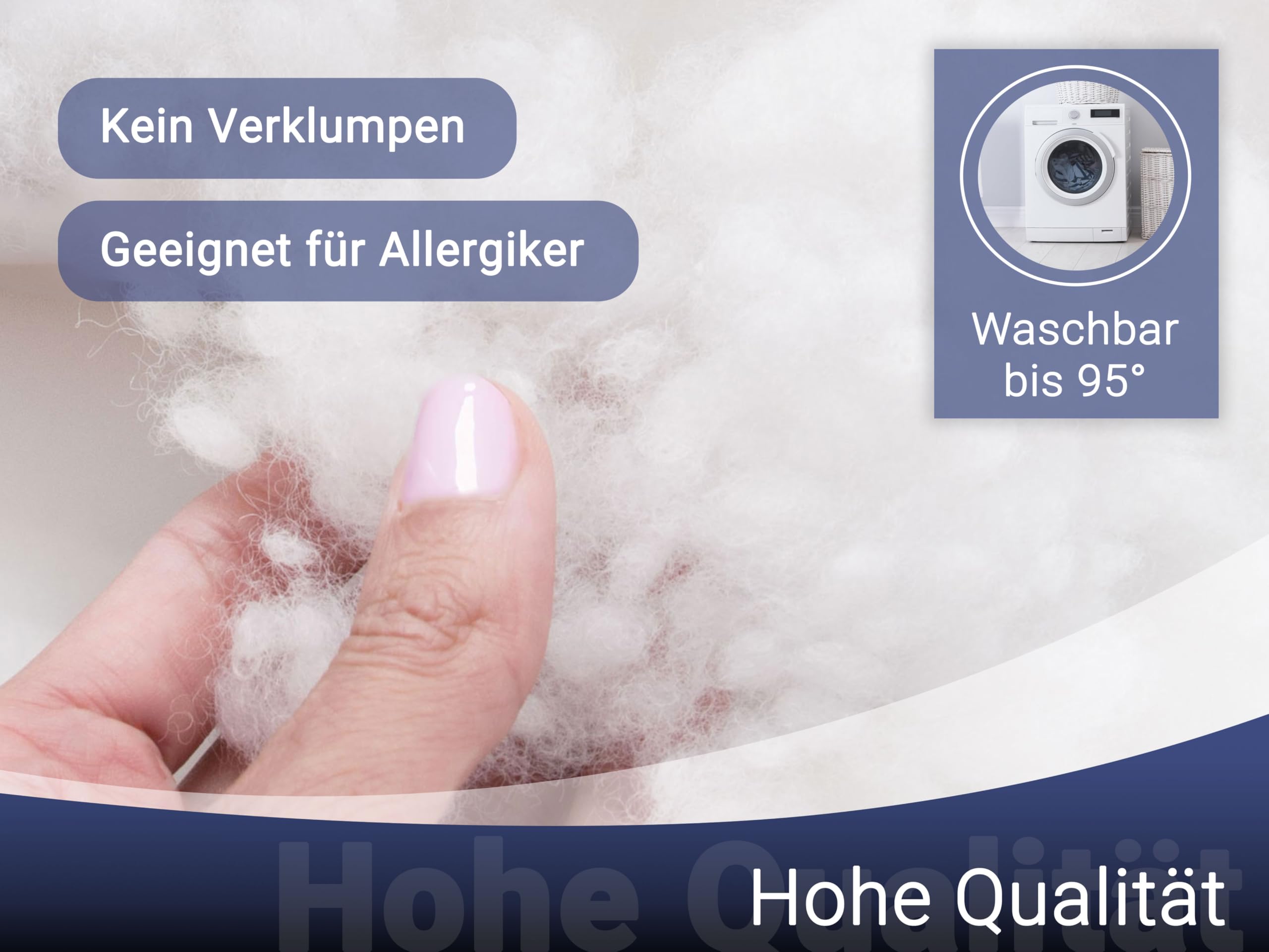 ZOLLNER Füllmaterial Kissen, 3kg, Polyesterhohlfaser Flocken, weiß