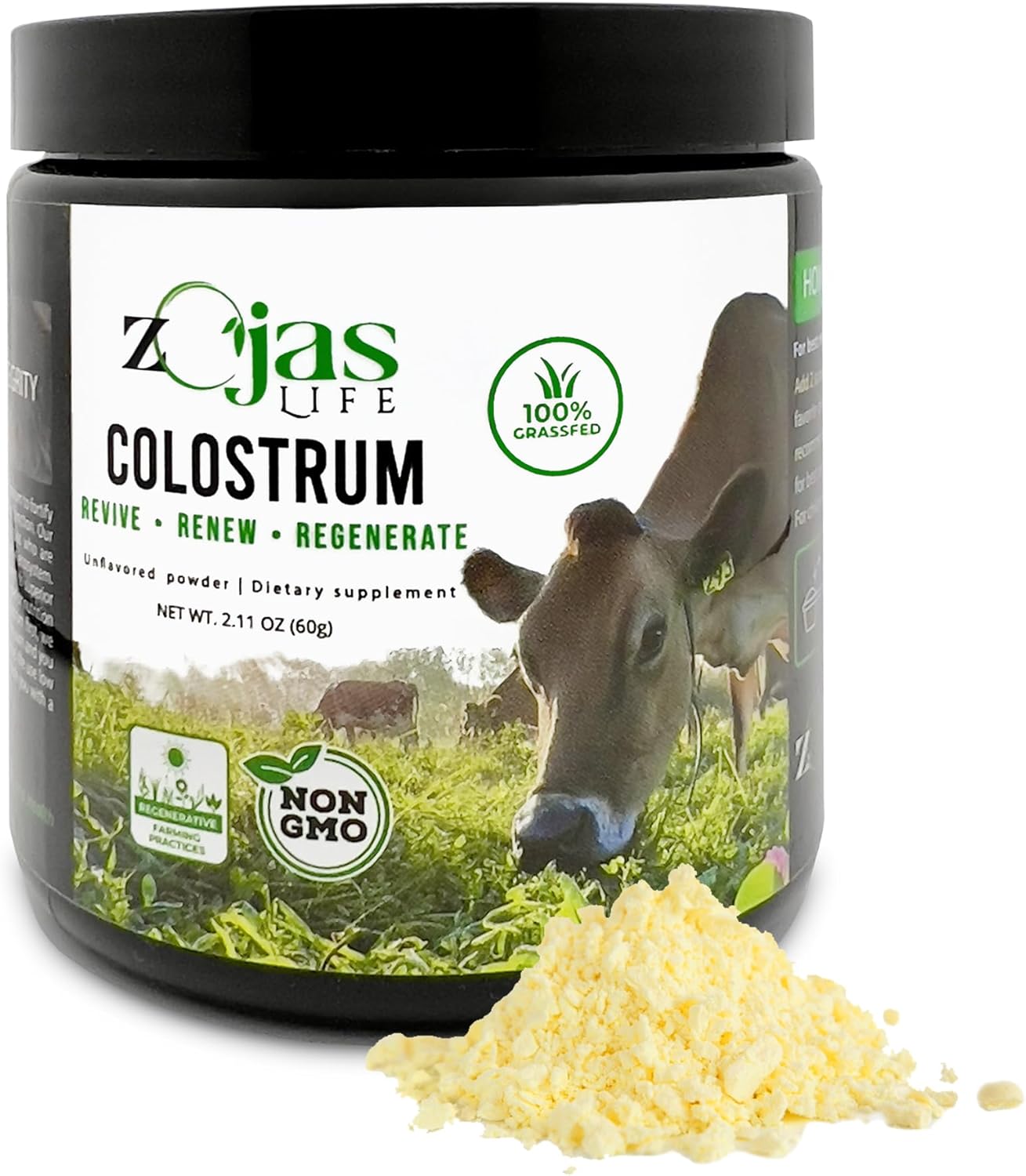 (( Exp/06/2026))Colostrum Supplement, 100% Grass Fed, from Organic Farms, Colostrum Powder for Immunity, Gut Health, Wellness - Made with Regenerative Farming Practices, 30 Day Supply, Unflavored 2.11 Ounce (Pack of 1)