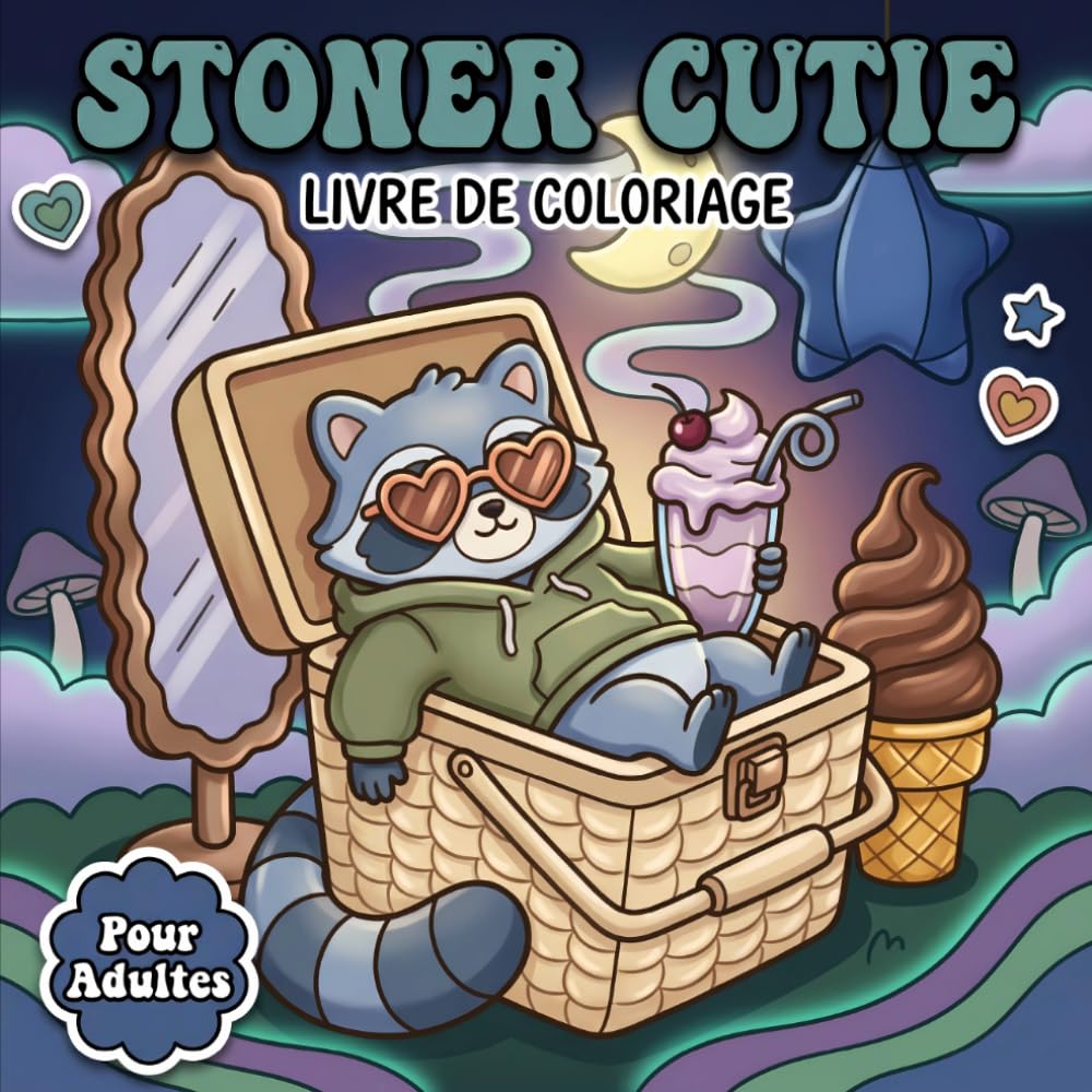 Livre De Coloriage Stoner Cutie: Illustrations Tendres Et Décalées D’Animaux Rigolos Pour Se Relaxer, S’Amuser Et Laisser Vagabonder Ses Pensées