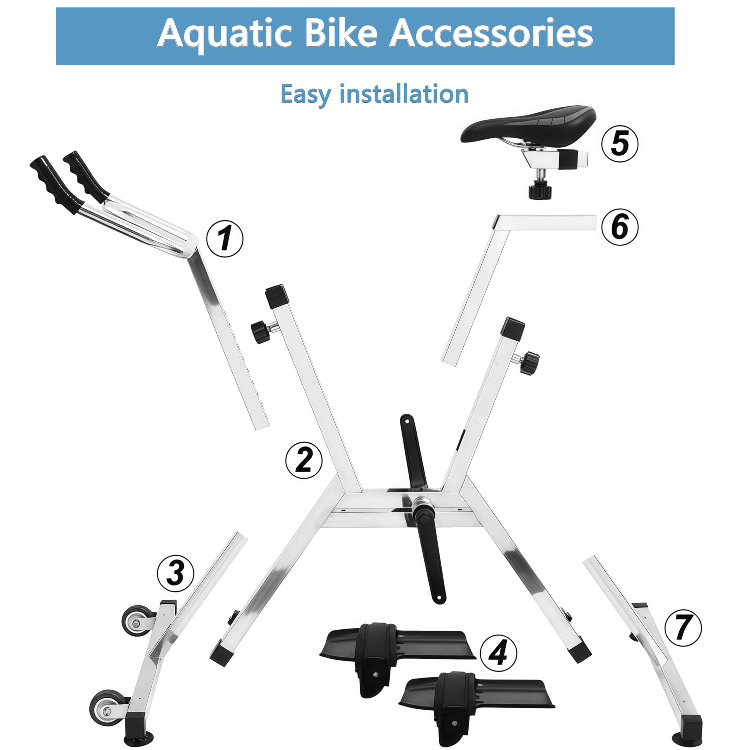 Aquabikes Aus Edelstahl 316l, Fitnessbike FüRs Schwimmbad, Fitness-UnterwasserfahrräDer FüRs Training, Mit Pu-Sitz Und Pe-Pedal, FüR Fitnesscenter Und Heimtrainer