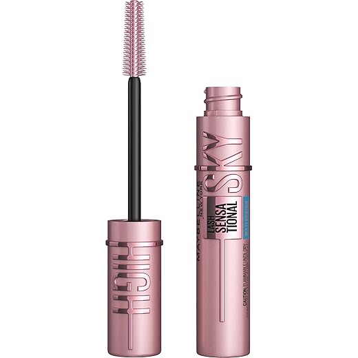 Maybelline Lash Sensational Sky High Waterproof Mascara Makeup, Volumizing, Lengthening, Defining, Curling, Multiplying, Buildable Formula, Brownish Black, 1 Count