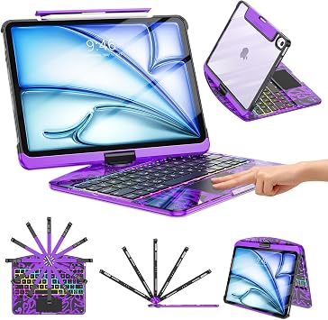 TSQQST Clear Keyboard Case for iPad Air 11 Inch M4/M3/M2, 2026/2025/2024