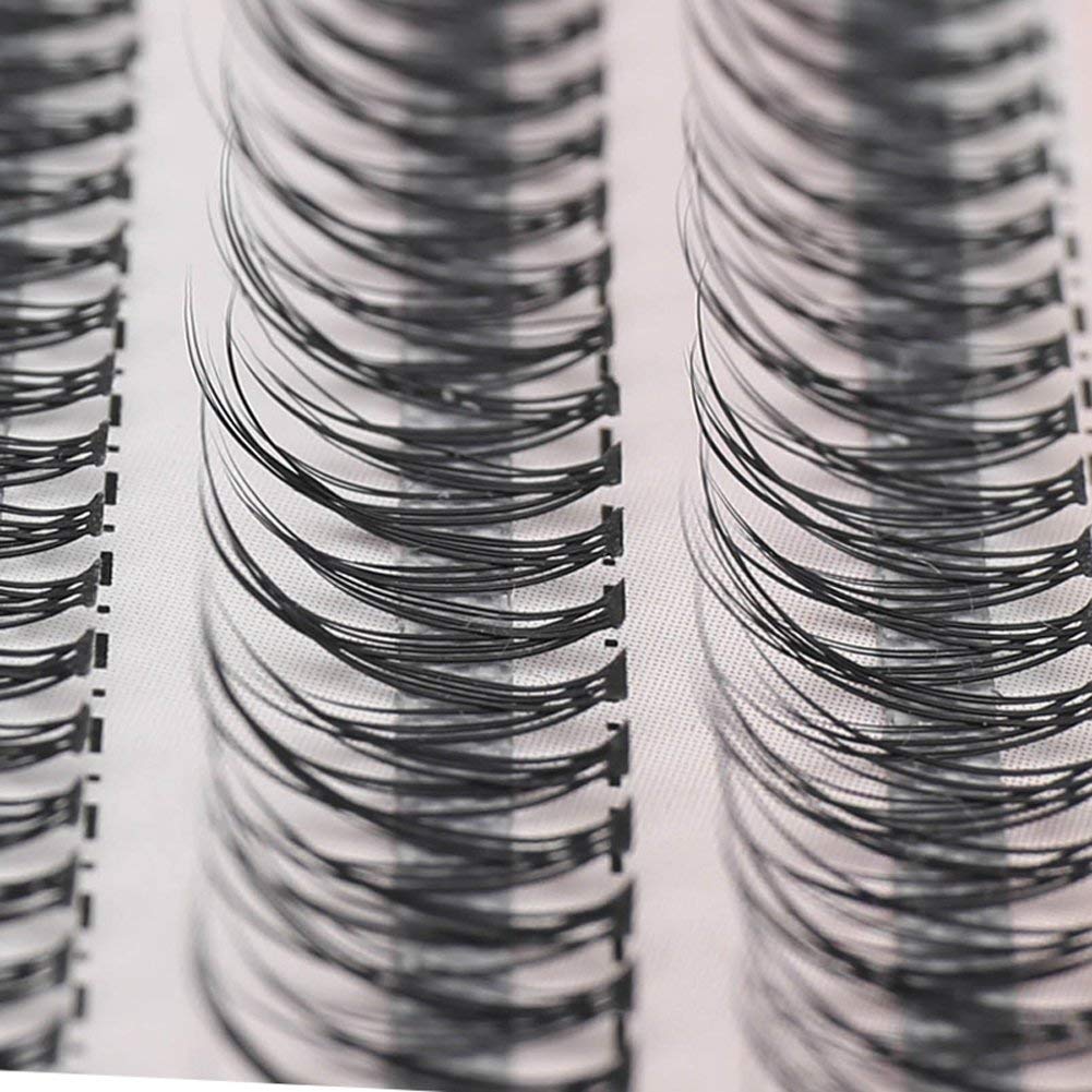 Dedila 8mm/10mm/12mm/14mm/16mm Available Fishtail Design Individual False Eyelashes Cluster 12 Roots 0.07 C Curl Nature Long Black Soft Eyelashes