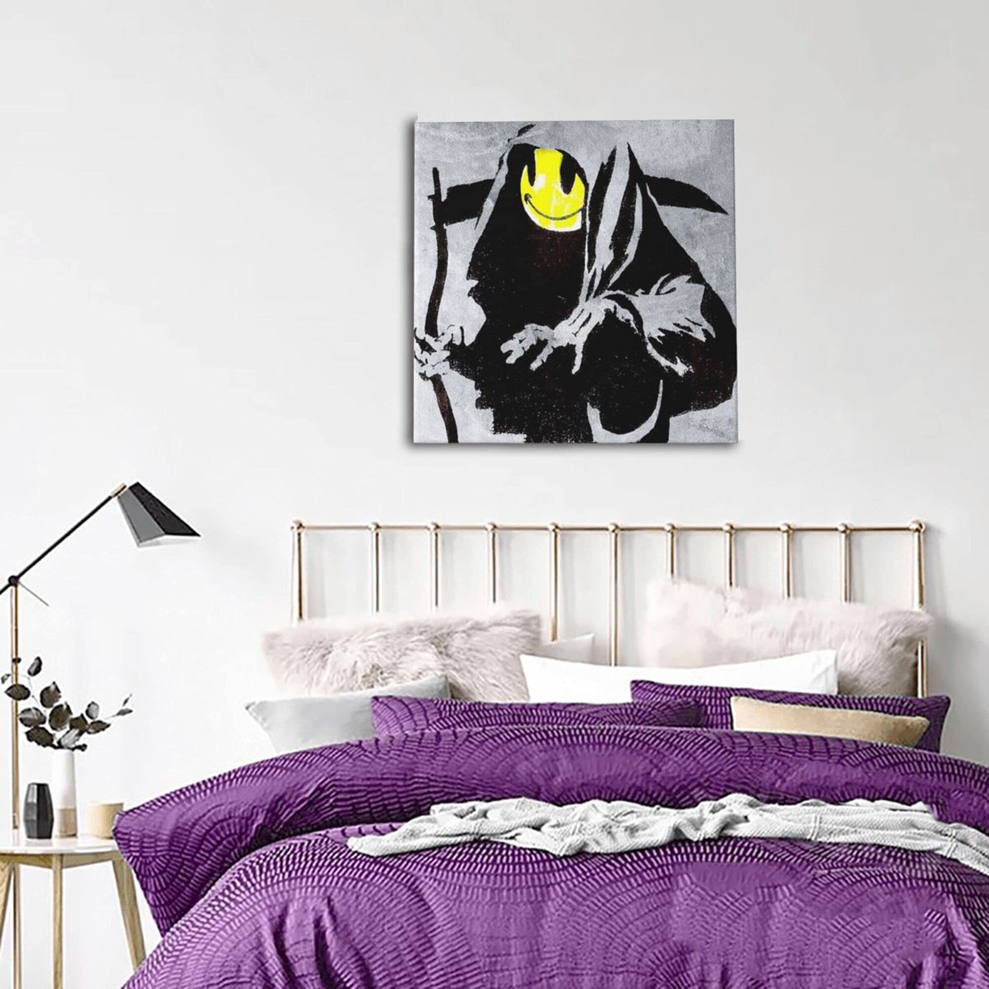 Amazon.co.jp: バンクシー Banksy スマイル 笑顔 死神 アートパネル