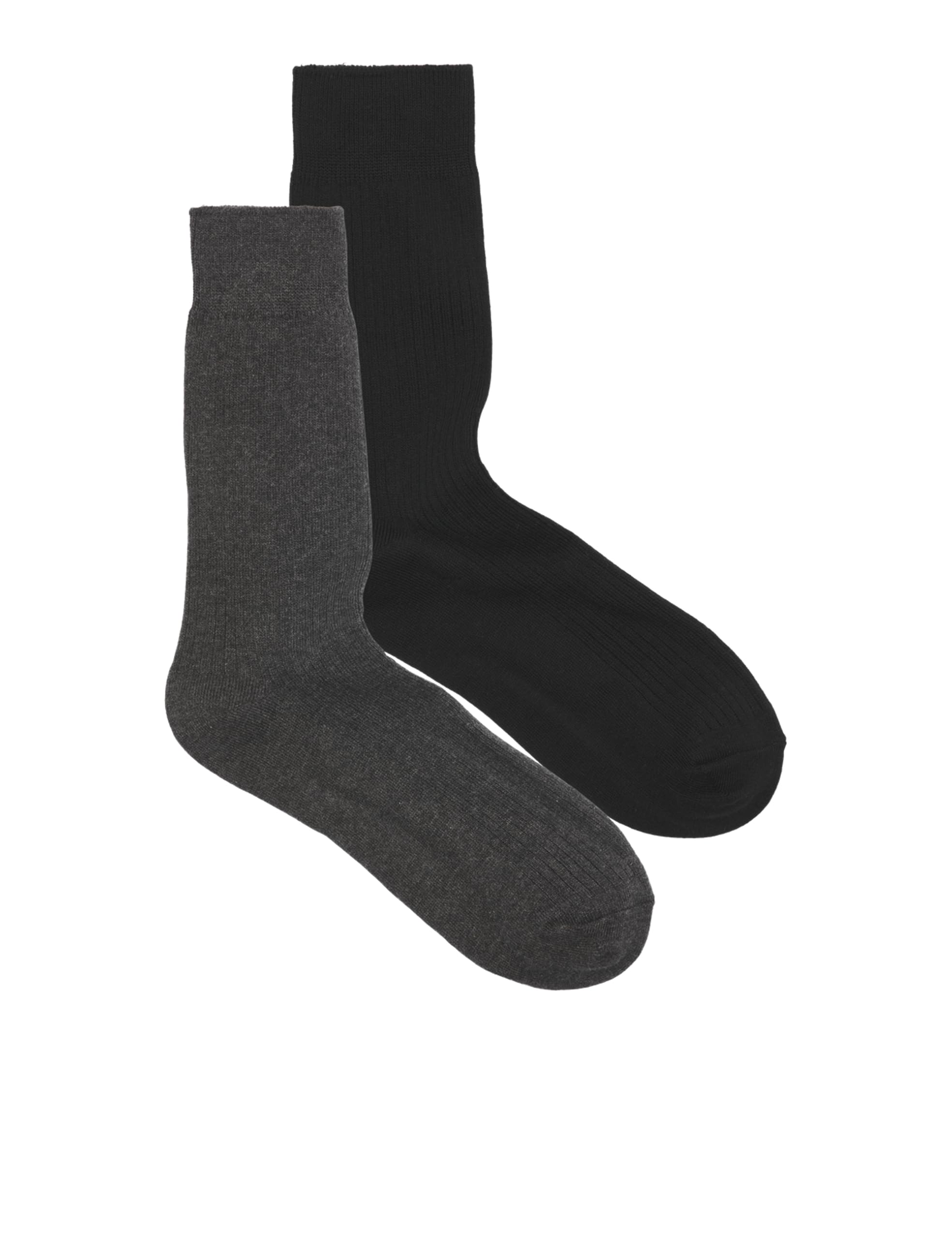 JACK & JONES Mens Jac Premium 2 Pack Noos Socks, Black/Pack:Dark Grey Melange