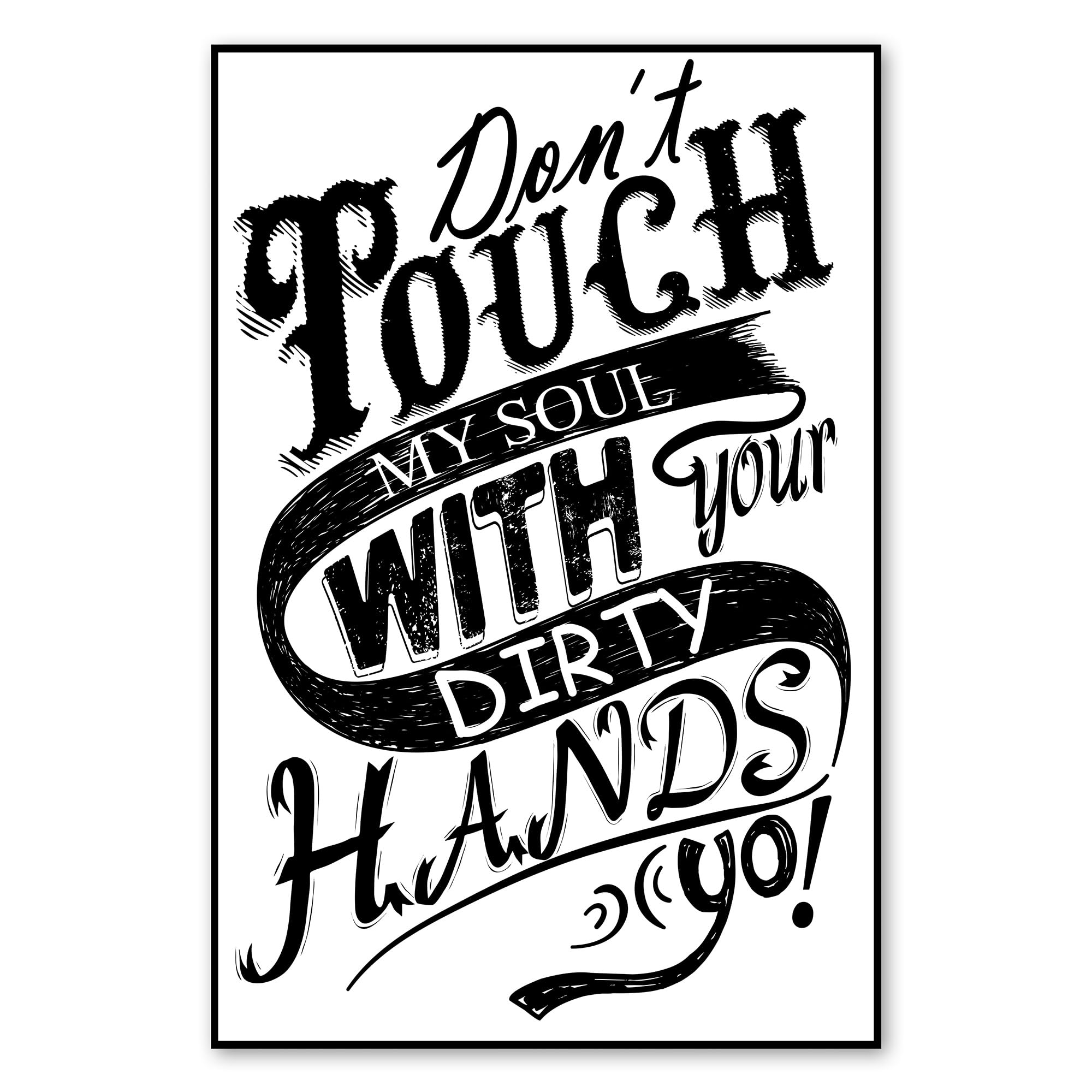 Postereck - 1974 - Poster, Dont Touch My Soul Scritta Retrò - Stampa con Scritta, Decorazione da Parete, Quadri, Ideen Regalo - Tela - 100,0 cm x 75,0 cm
