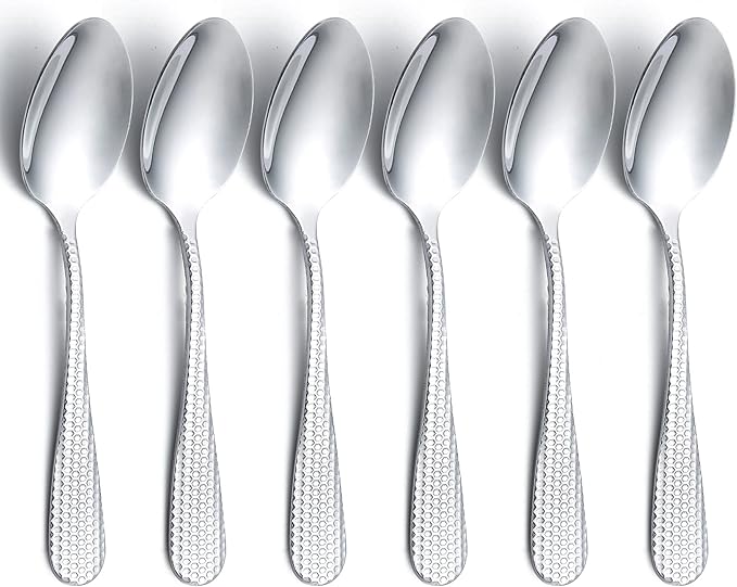 Teaspoons, Kyraton 6 Pieces 13.6cm Stainless Steel Vintage Elegant