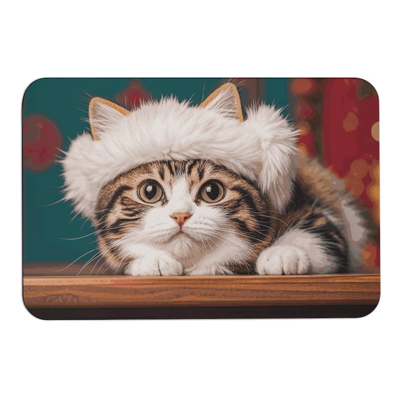 Tapis absorbant l'eau en diatomée chat au chapeau 60 x 40 cm