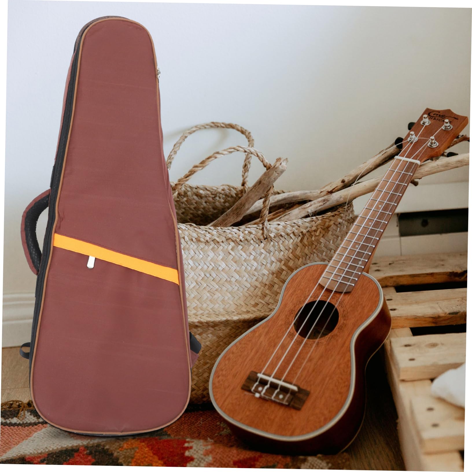 ibasenice Housse pour Ukulélé Marron en Tissu Oxford Mousse Épaisse, Compartiments Multiples et Poches pour Organisation Lors des Répétitions Concerts