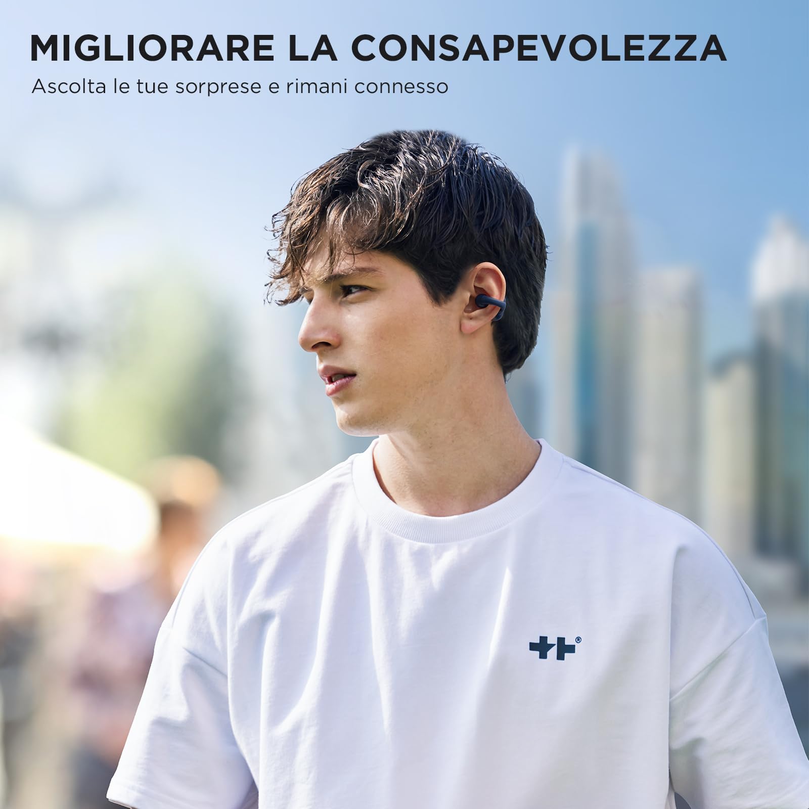 SANAG Z50PRO Auricolari wireless Bluetooth 5.3 con custodia di ricarica, auricolari aperti compatibili con iPhone/Samsung Phone per uomini, donne e bambini, colore nero (blue)