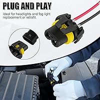 Vista 5 de iBrightstar Nylon 9005 9006 9012 9145 H10 Adaptador Hembra Arnés de Cableado Conectores Alambre para Faros Luces Antiniebla