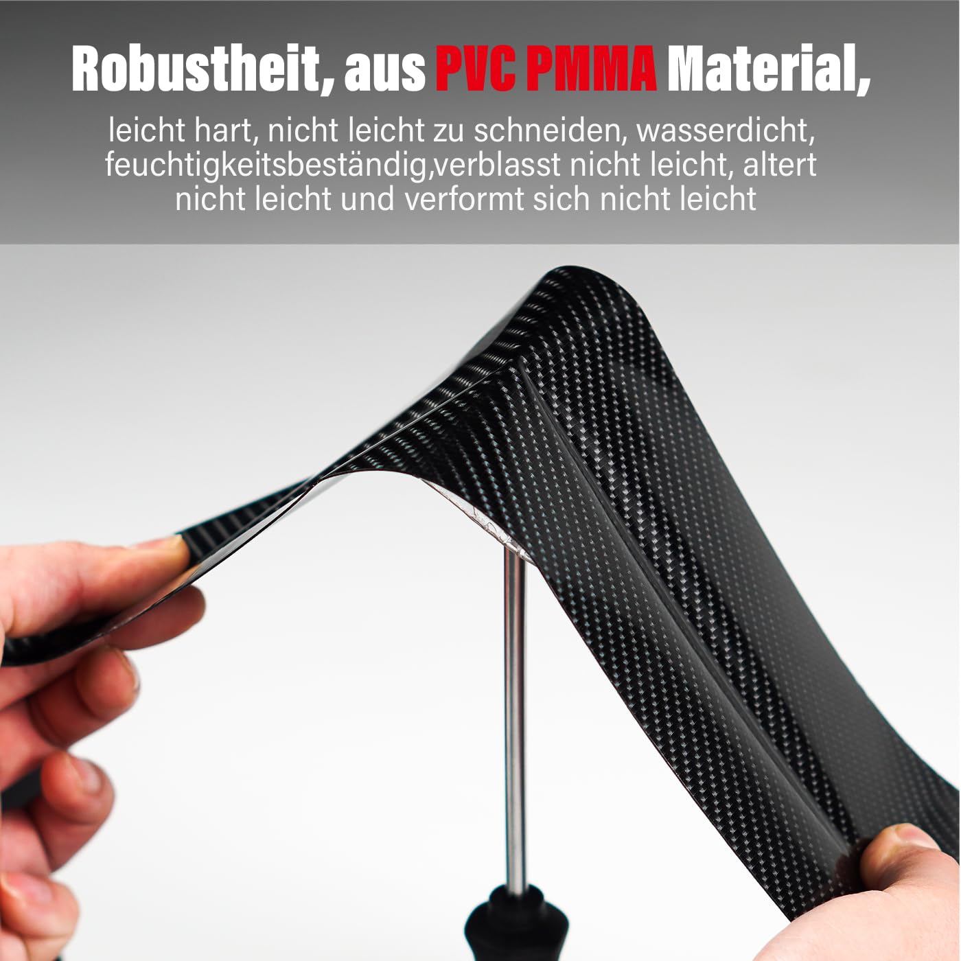 Fahrrad Rahmenschutzfolie, Fahrrad Lackschutzfolie 3 m (0,5 mm x 4" x 118"), Kohlefaser-Muster, Fahrradrahmen Lackschutz für Mountain Bike/Rennrad/Gravel/Trail/Enduro/Freeride/E-Bike/DH