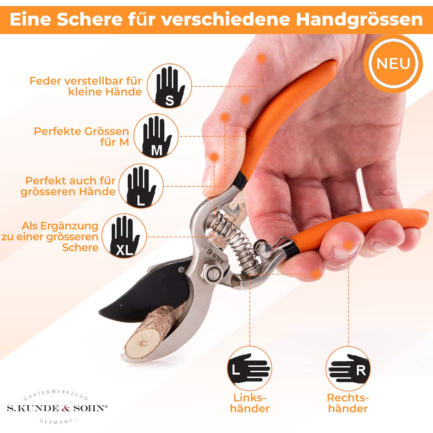 SKS 6 Tradition Jagd- & Zerwirkschere Orange