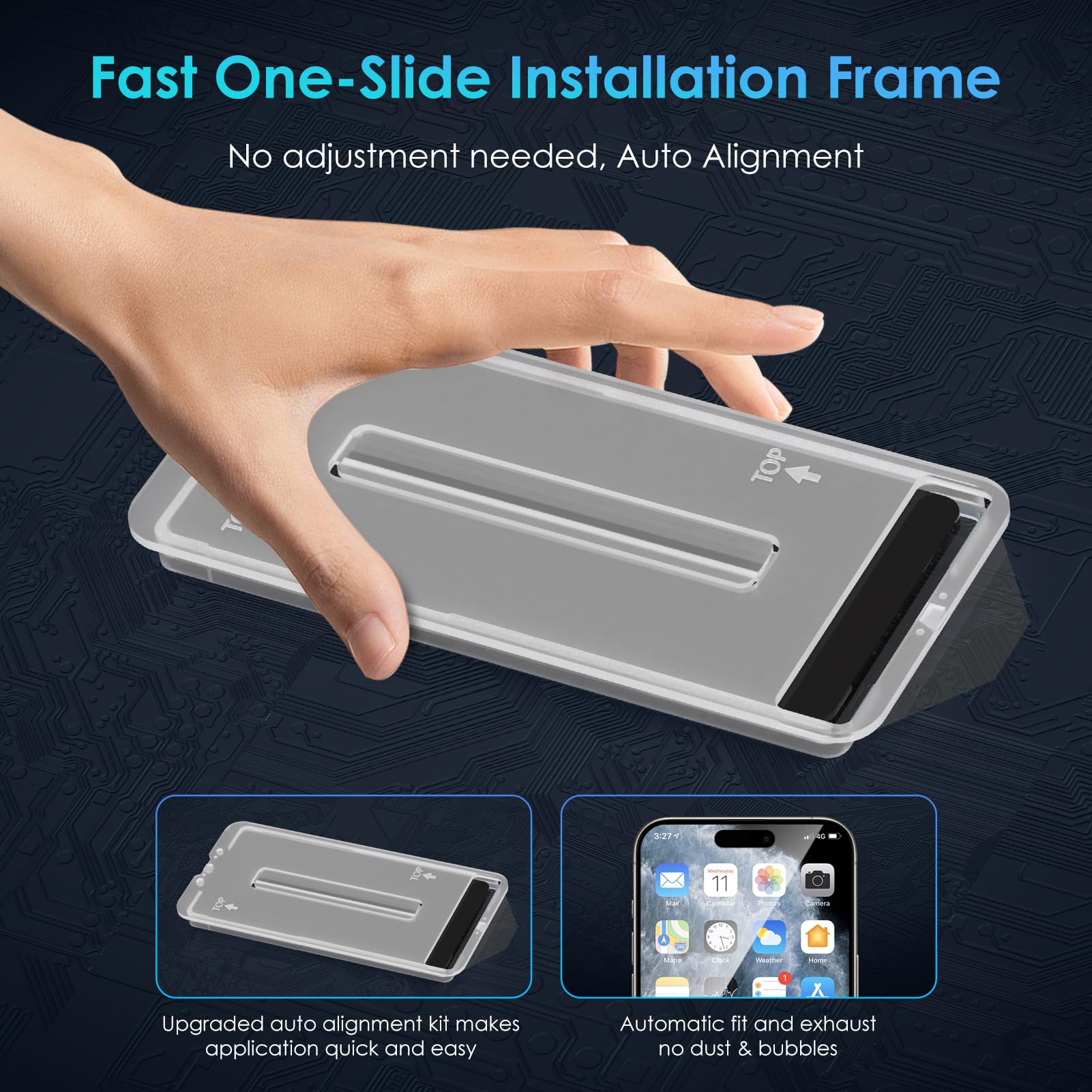 Protector de pantalla de privacidad para iPhone 14 Pro, kit de alineación automática, paquete de 2 + 2, vidrio templado inastillable 9H con protector de lente de cámara compatible con 14 Pro,