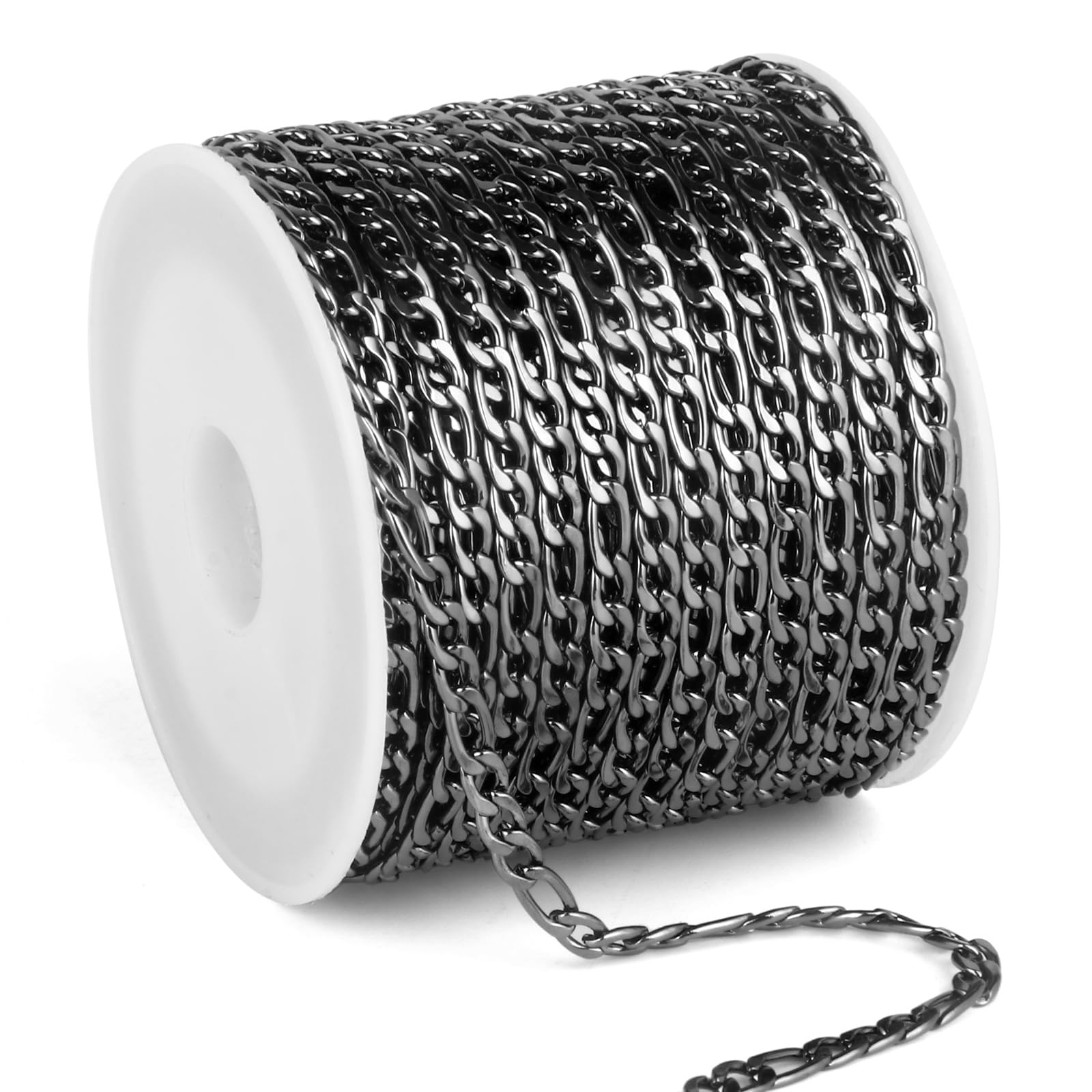 Silver Figaro Chains - 33 Feet for Jewelry Making -11