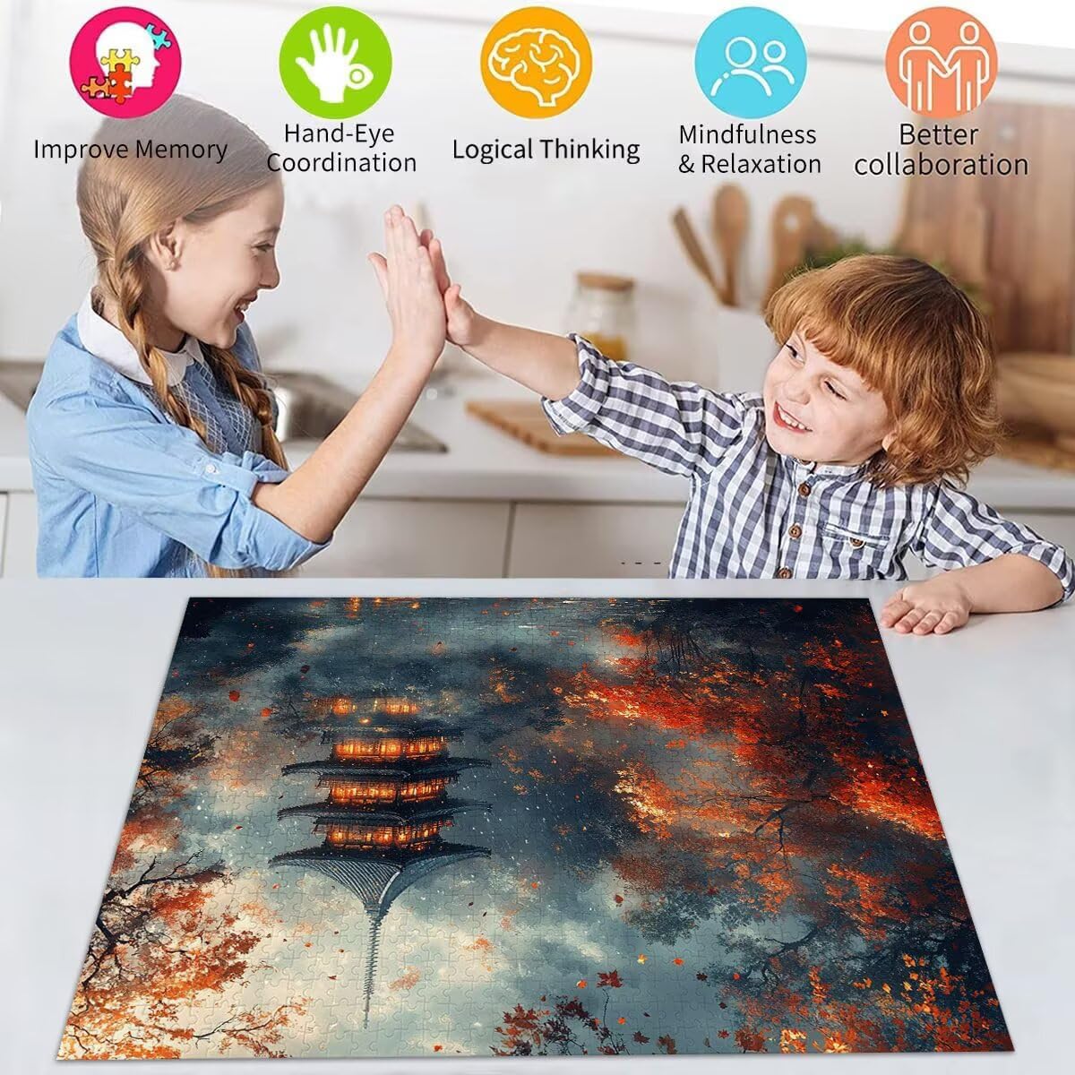 Turm Puzzle für Erwachsene Kinder Anspruchsvoll 2000 Teile Impossible Klassische Puzzles Schwer Baum ab 8 9 10 Jahre für Mädchen Jungen Jigsaw Kunst Educa, für Dekoration und Geschenke 70x99cm t-933