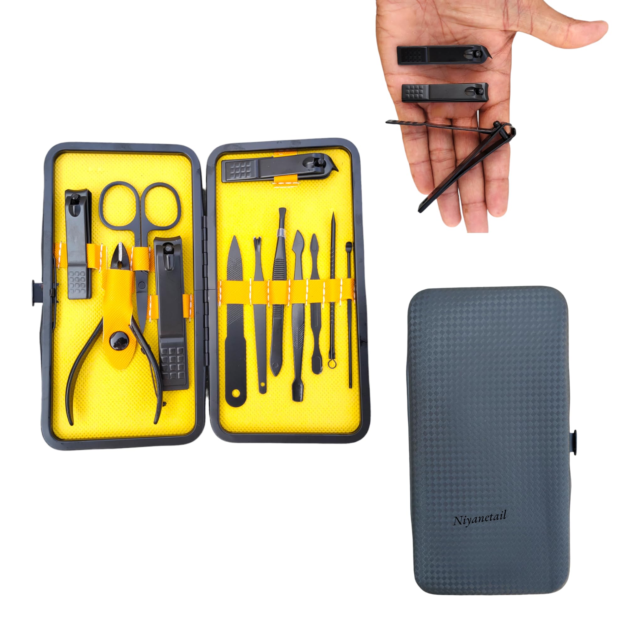 Samip Nail Cutter Set Stainless Steel Scissors Cleaning Knife Acne Needle Beauty & Personal Care Tool 12 PCs Manicure Pedicure Set Toe Nail Cutter-image-11
