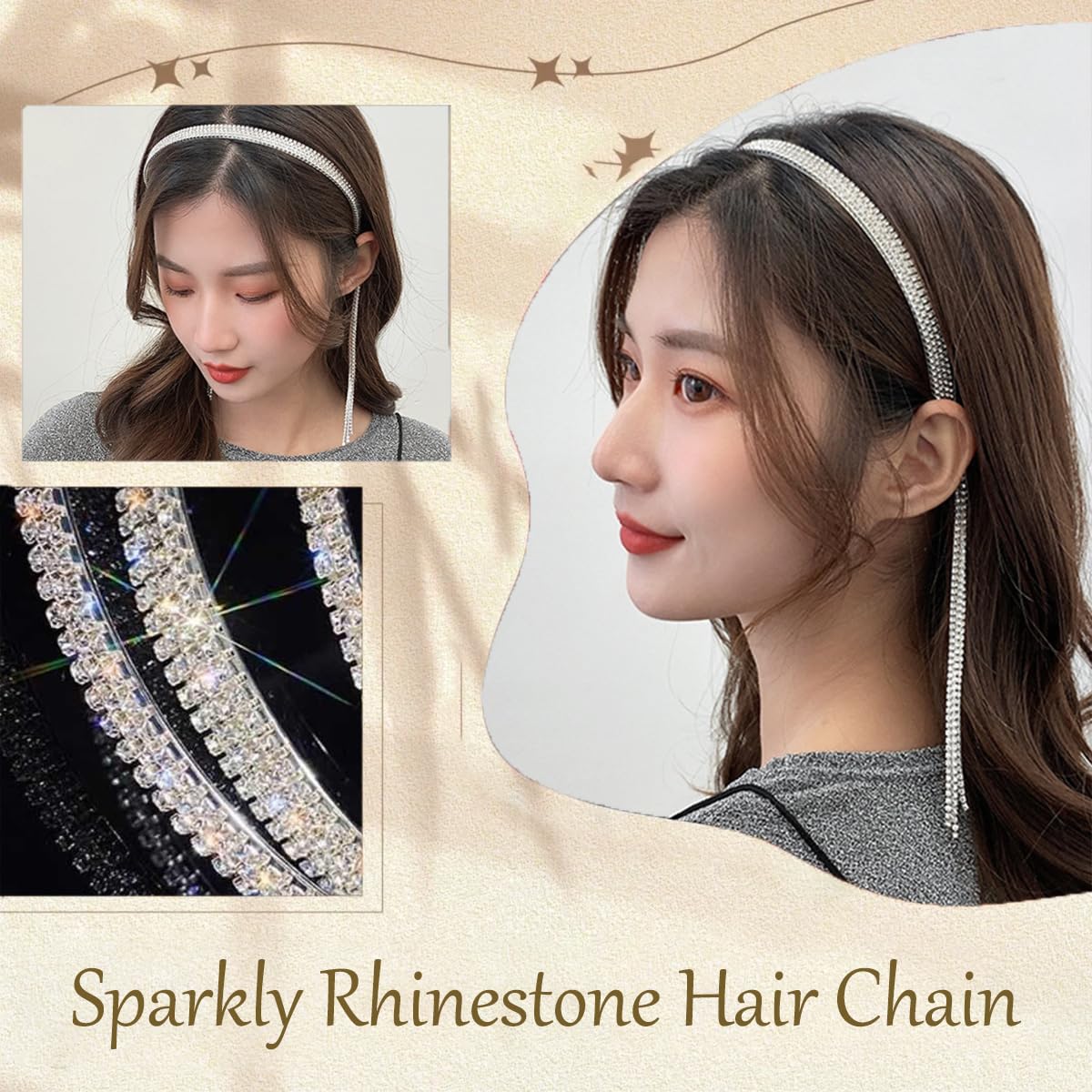 Amazon.com : Elloph Crystal Disco Headband - Silver Tassel Sparkly