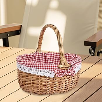 Amazon｜Qialexicon 自然な籐製ピクニックバスケットセット, S