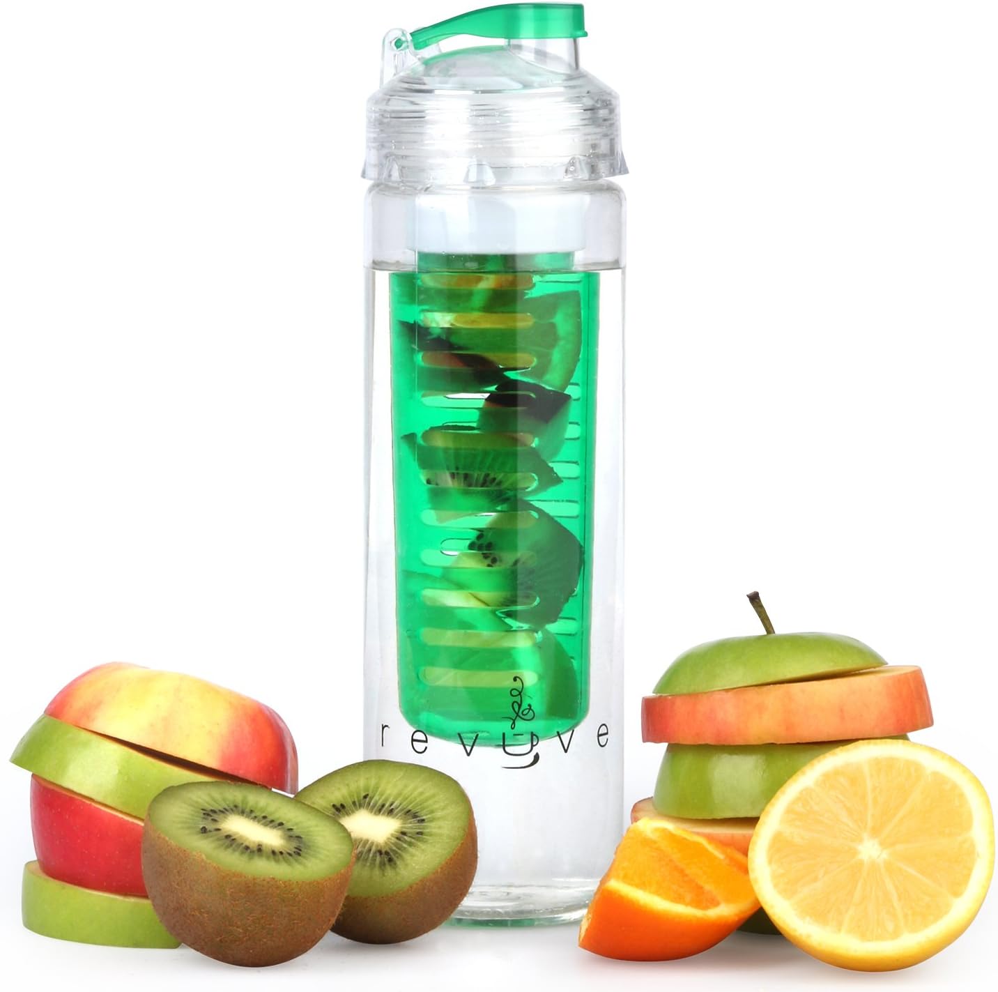 Infuser Water Bottle 23.6 Ounce - For Infused Hydration - BPA Free, Tritan Plastic, Fruit Infusion (Green - Tritan Plastic)