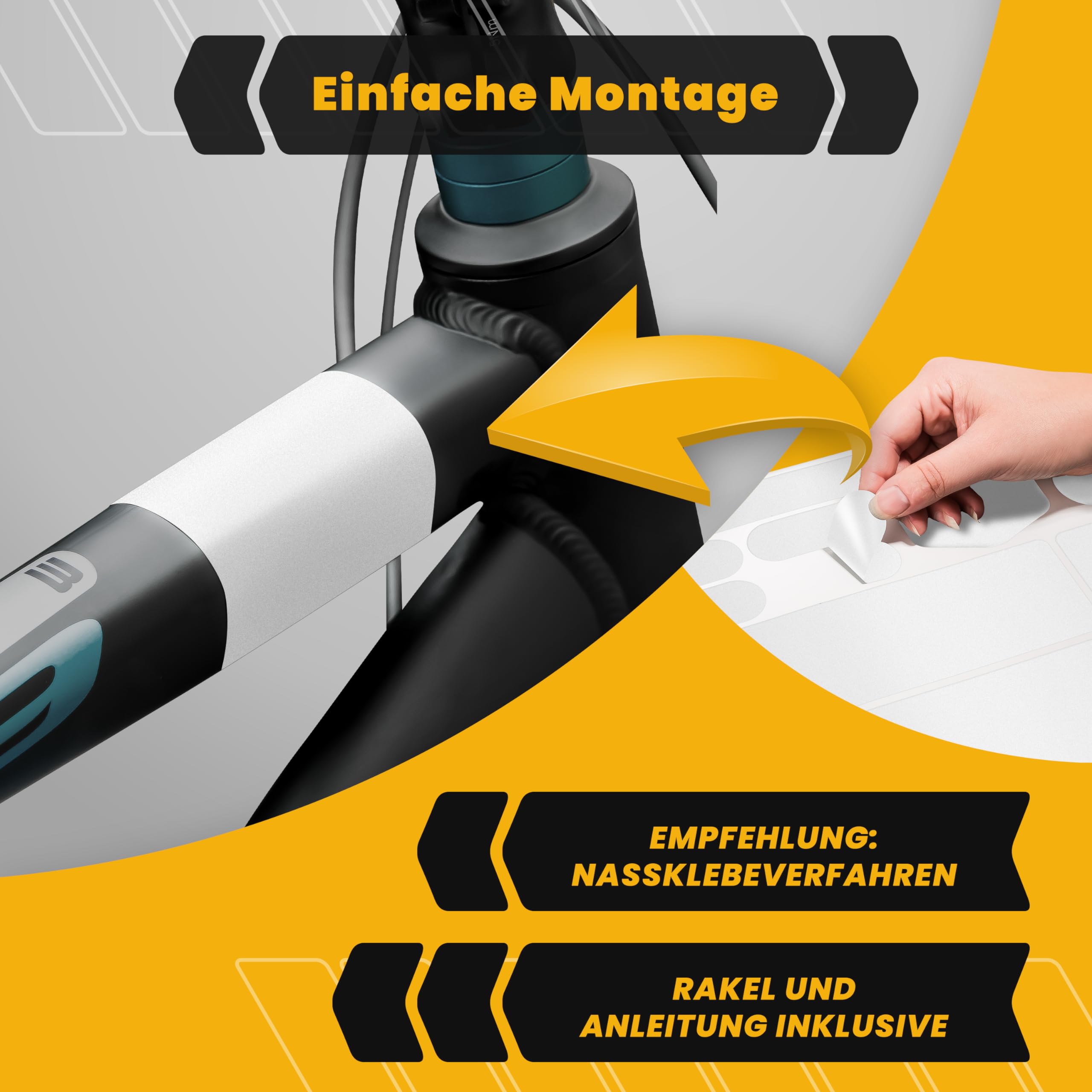 Kit De 35 Films De Protection Cadre Vélo – Stickers Anti-rayures 150 µm, Noir/carbone/transparent, Fabrication Allemande, VTT/électrique/route