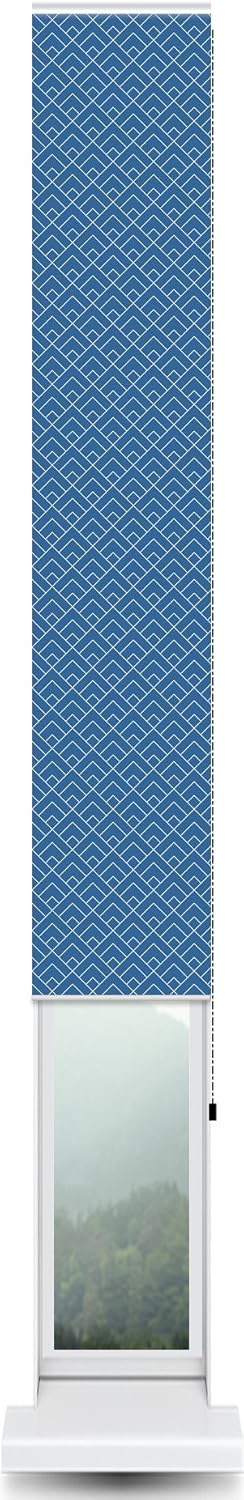 Windowpix ShadePix Blackout Roller Window Shade Custom 11 x 72 Peaks Modern Navy