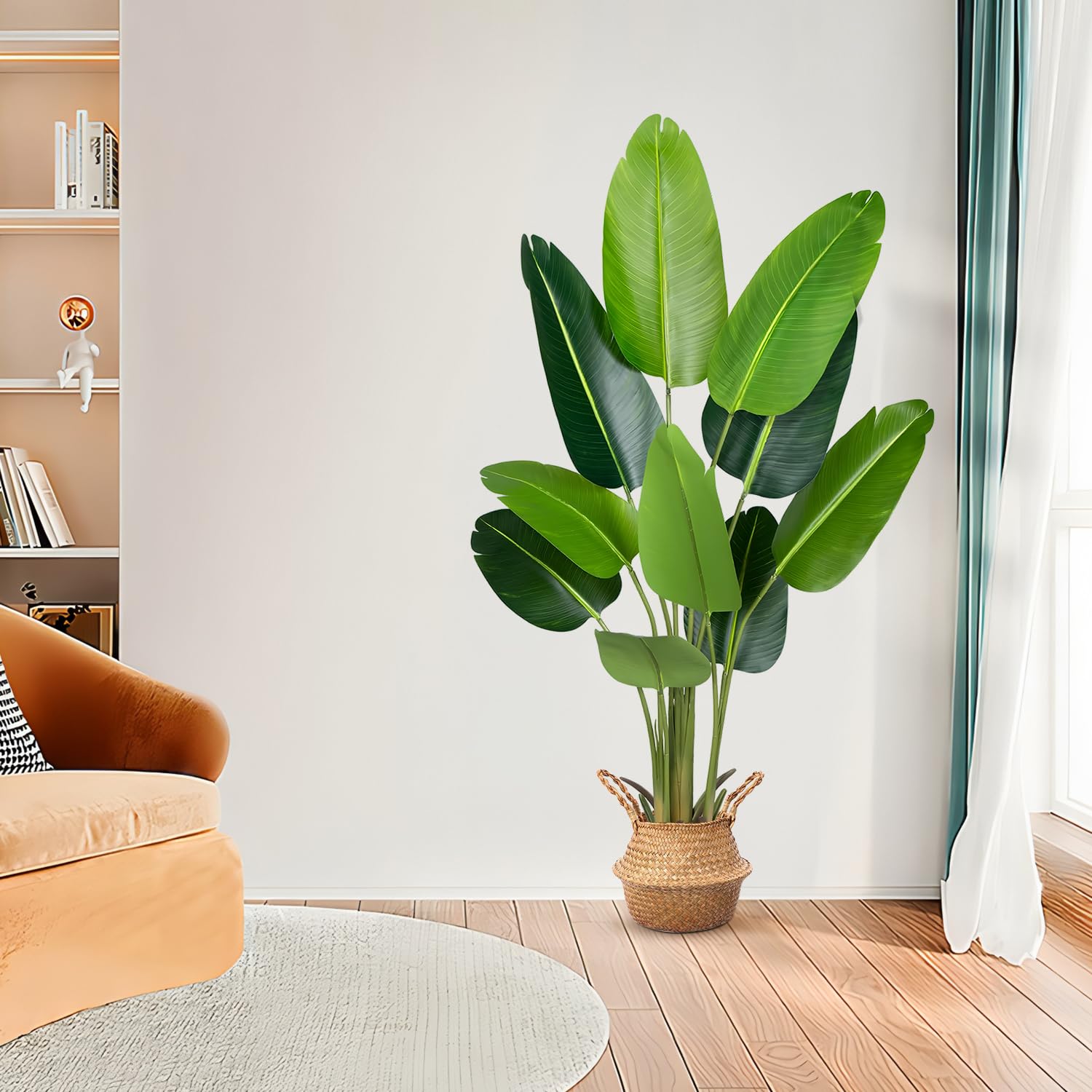 Pianta Artificiale Uccello del Paradiso 160 cm, Palma Tropicale Artificiale con 10 Foglie, Piante Artificiali in Vaso per Decorazione Interni Esterni, Soggiorno, Ufficio, Giardino, Regalo