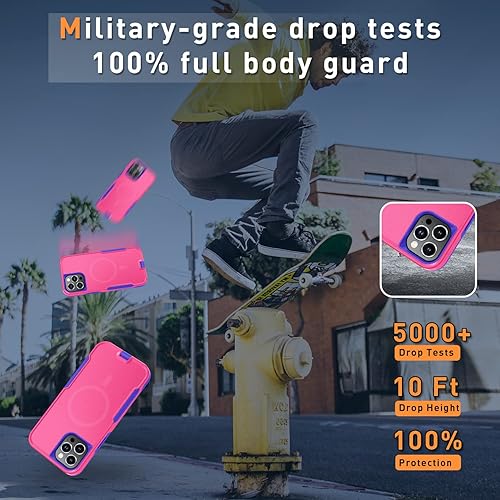 Miniatura 5 de Xmon Funda magnética para iPhone 12 Pro Max probada contra caídas de grado militar y con MagSafe Protector de pantalla de vidrio templado con lente