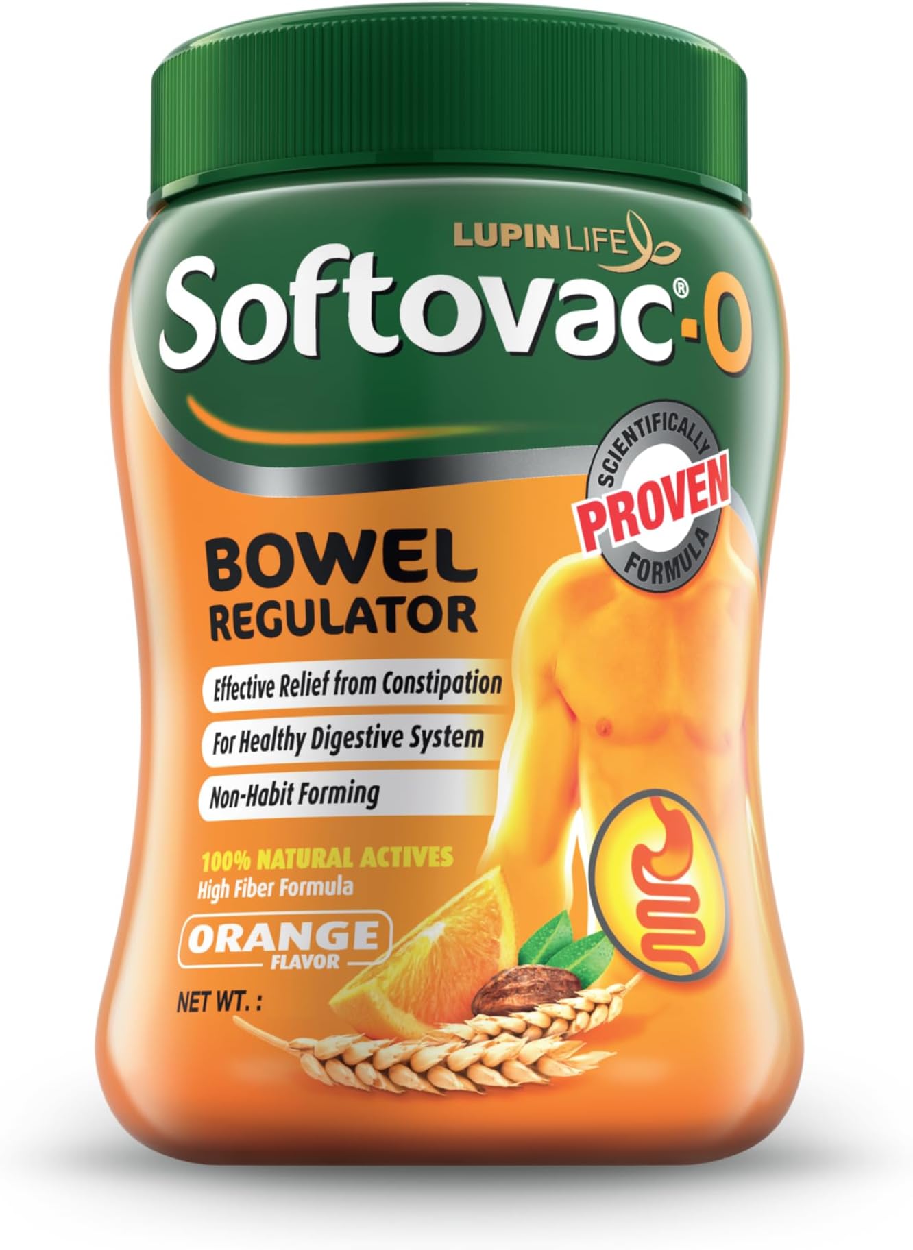Softovac Isabgol Bowel Regulator Powder 250g, Relieves Constipation and Bloating, Helps in Gastric Problems, Enhances Gut Health & Digestion, Dietary Fibre Rich, For Adults, Orange Flavour