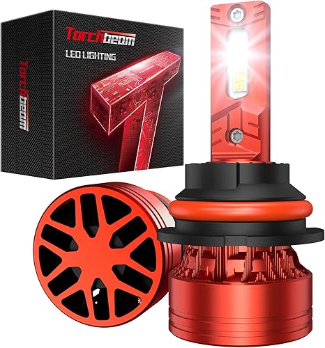 Torchbeam Bombillas LED 9007HB5 de 130 W 33000 LM, 900% ultra brillo, 60000 horas de vida útil, 6500 K blanco frío 9007, kit de repuesto halógeno