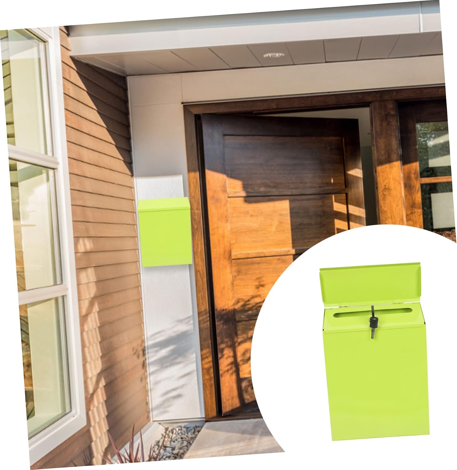 Lockable Wall-Mounted Mailbox Suggestion Box for Outside Package Multi-Function Letter Accessory