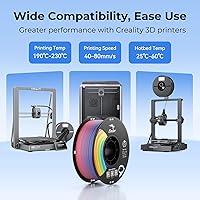 Vista 6 de Creality Filamento PLA+ Negro 1.75mm, filamento para impresora 3D de alta resistencia y sin enredos, embalaje al vacío, filamento para impresión 3D