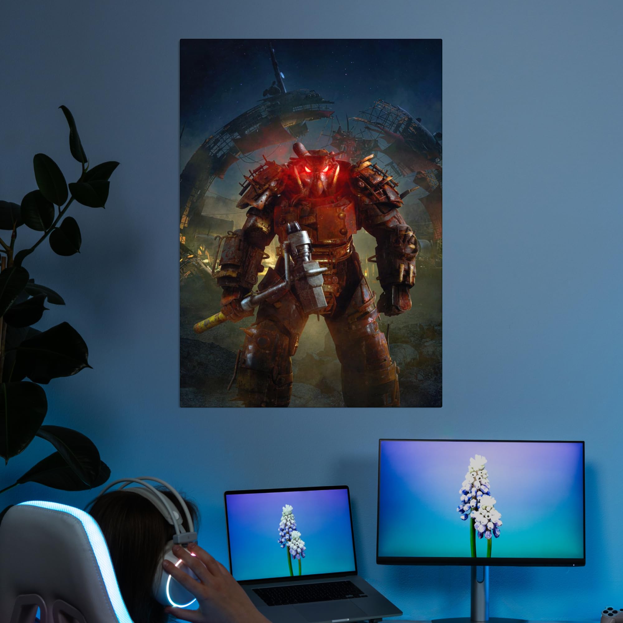 Displate – Poster in metallo – Montaggio magnetico – Fallout – Red Eyes – Dimensione L – 67,5 x 48 cm