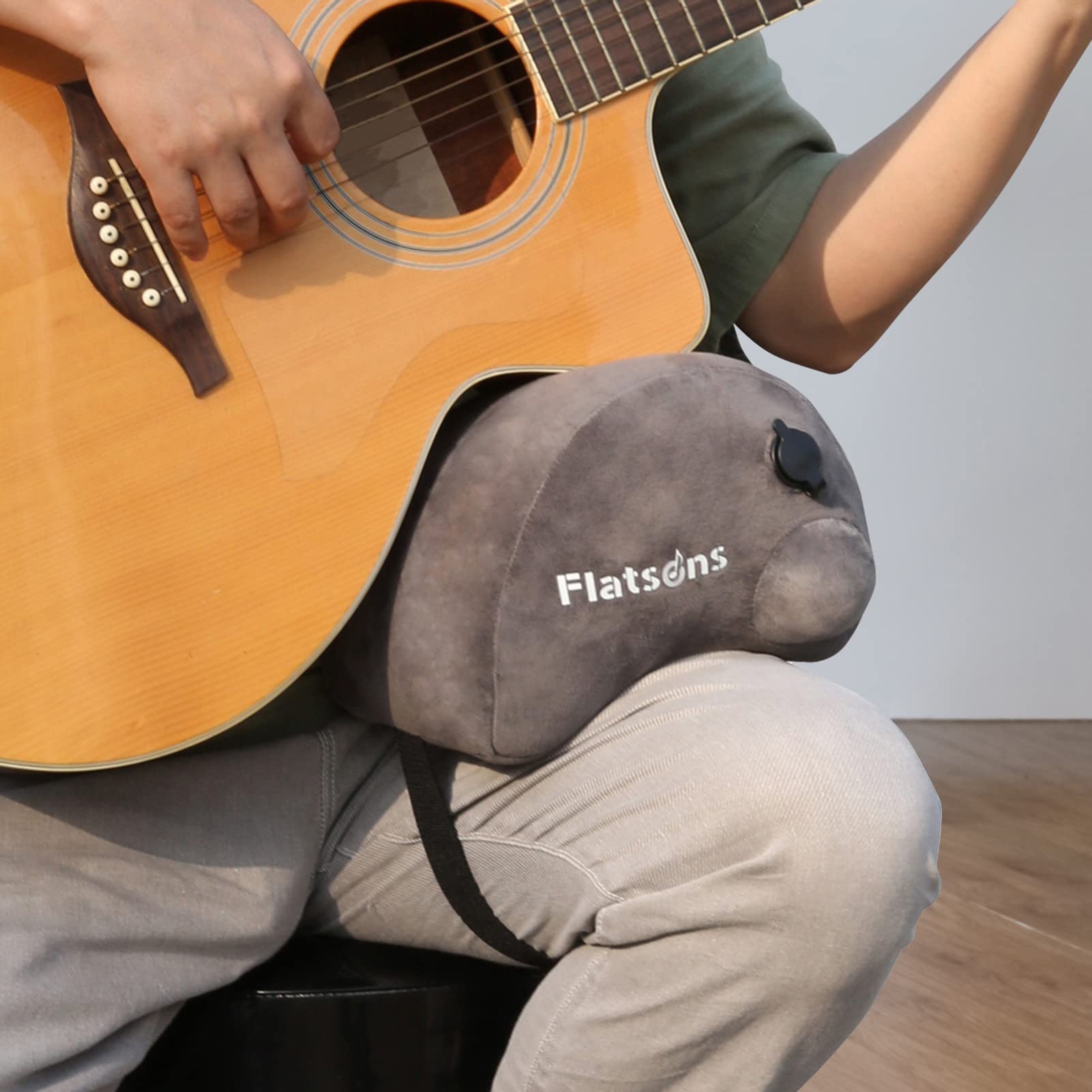 Cuscino per Chitarra Classica - Supporto per Chitarra Acustica Portatile, Grigio, Tessuto, Ergonomico, Comodo