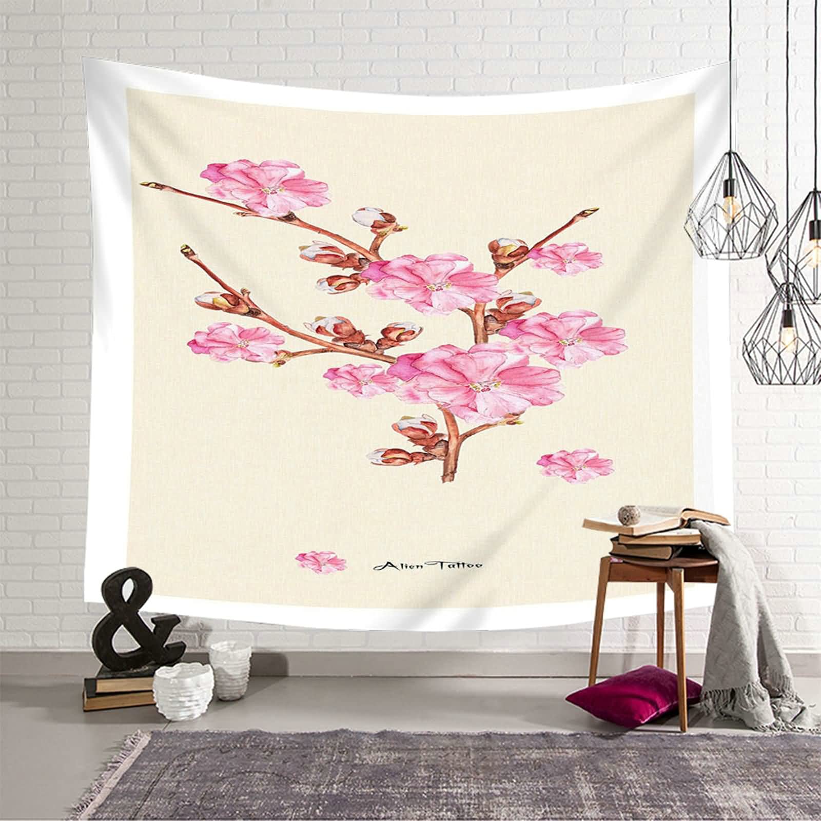 Tapiz de pared floral rosa KnSam para transformar y dar vida a tu salón o dormitorio